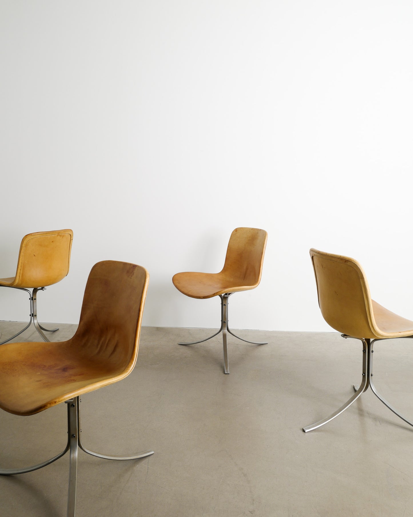 SET OF 4 POUL KJAERHOLM PK-9 CHAIRS, 1990s