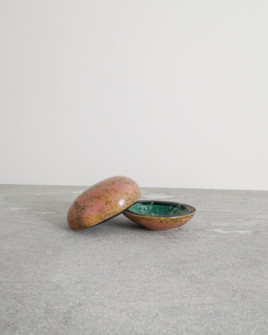 HANS HEDBERG PINK CERAMIC BOX, 1940s