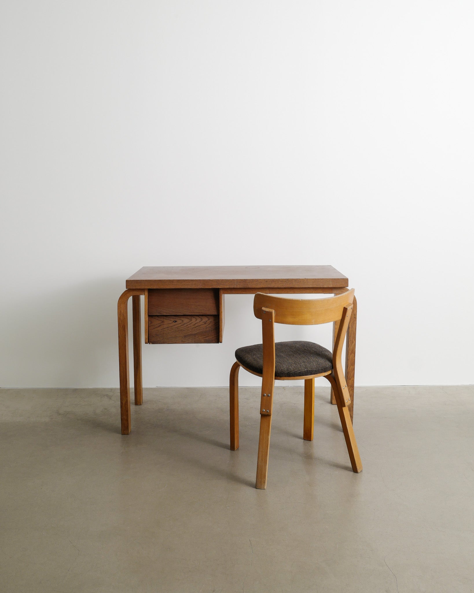 ALVAR AALTO WOODEN DESK & CHAIR, 1940s