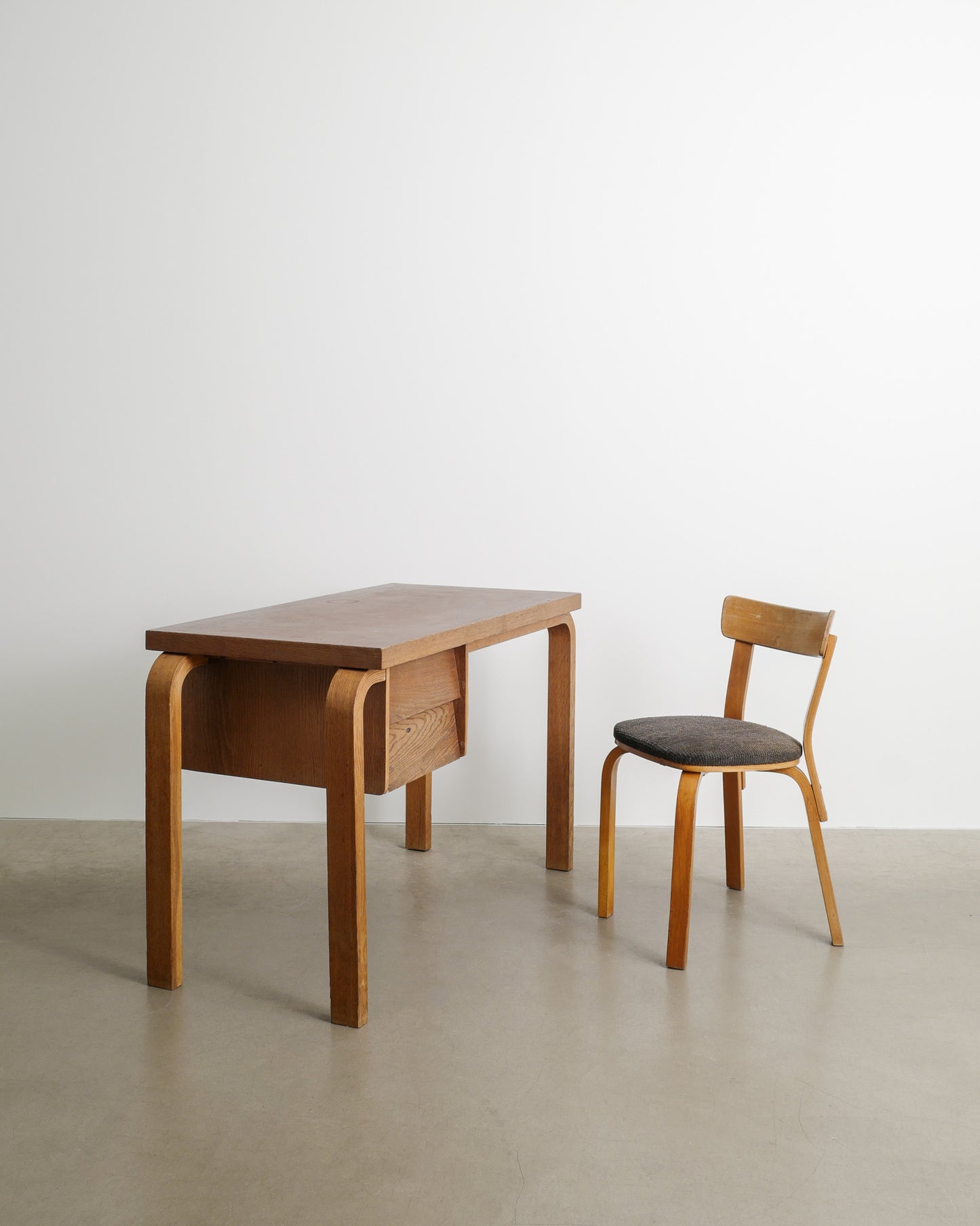 ALVAR AALTO WOODEN DESK & CHAIR, 1940s