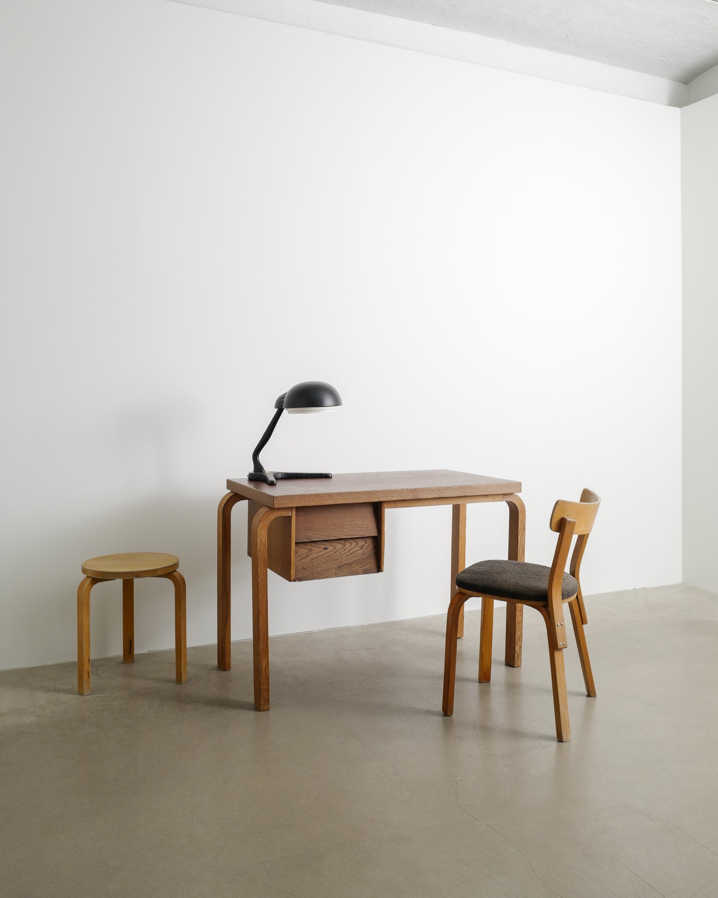 ALVAR AALTO WOODEN DESK & CHAIR, 1940s