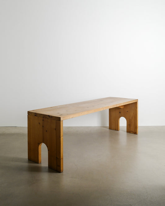 MARIO CEROLI DINING TABLE IN PINE, 1970s