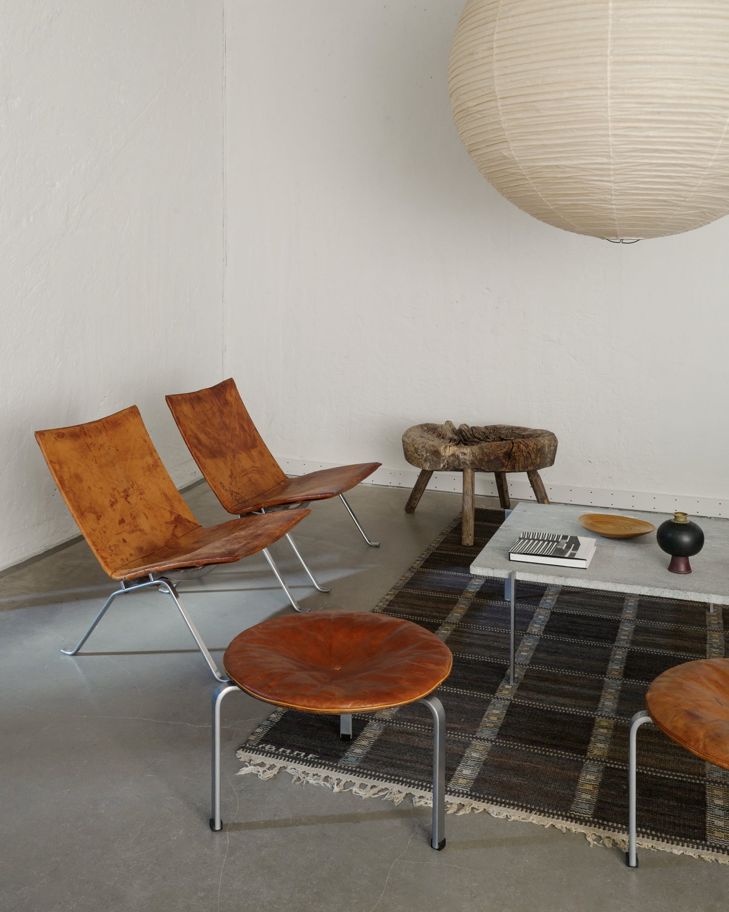 POUL KJAERHOLM "PK-22" BROWN CHAIRS, 1960s