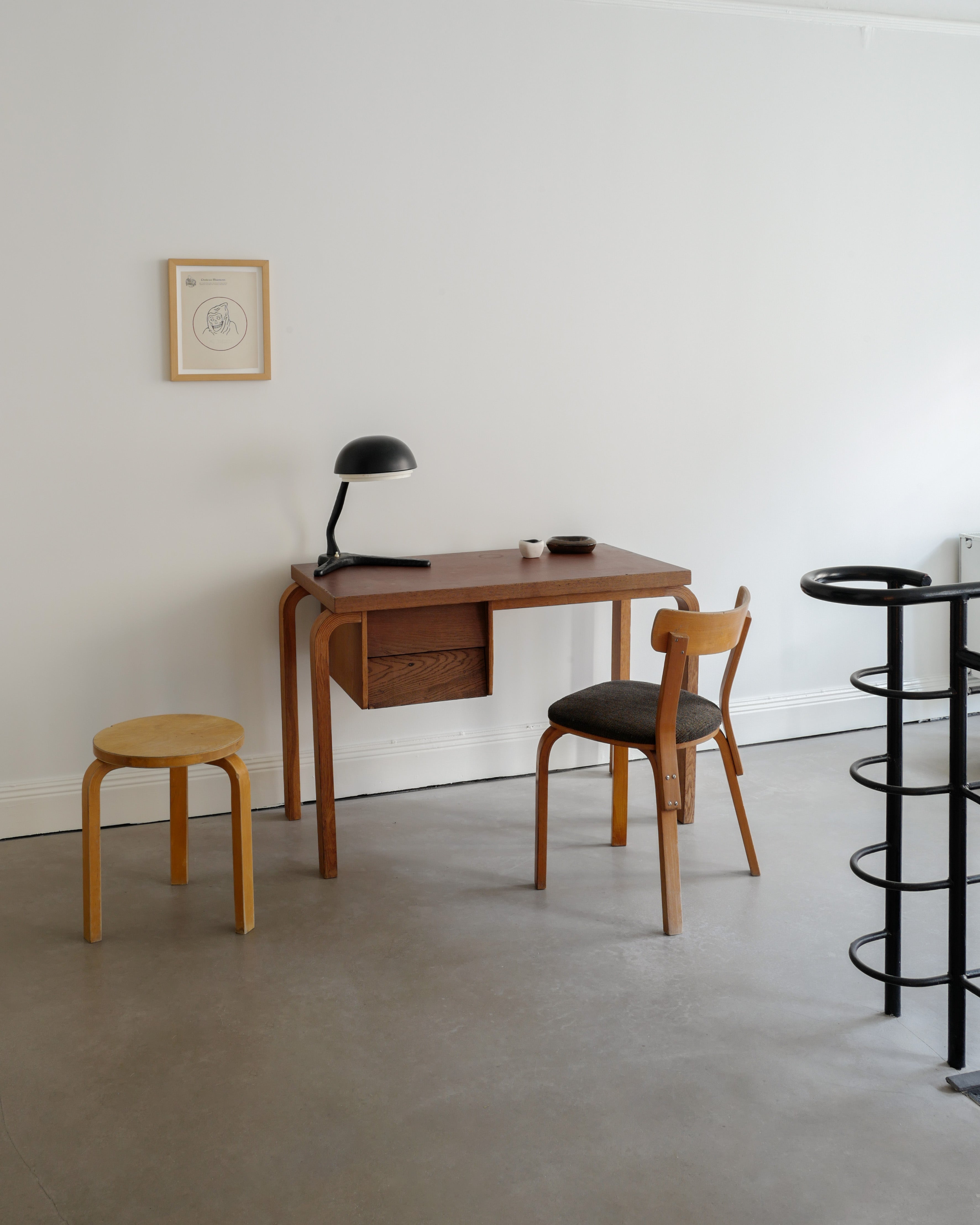 ALVAR AALTO WOODEN DESK & CHAIR, 1940s