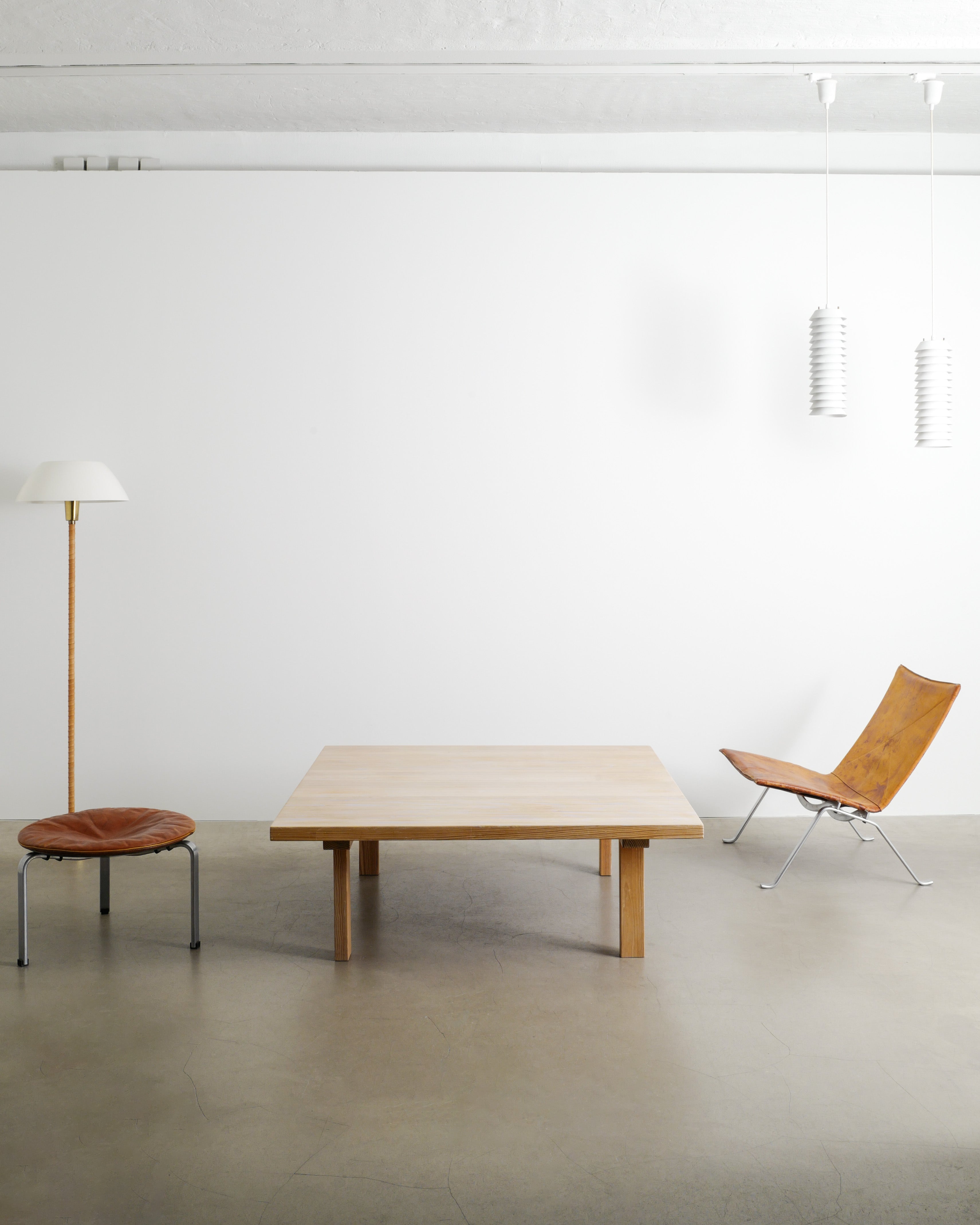 SQUARED DANISH PINE SOFA TABLE, 1970s