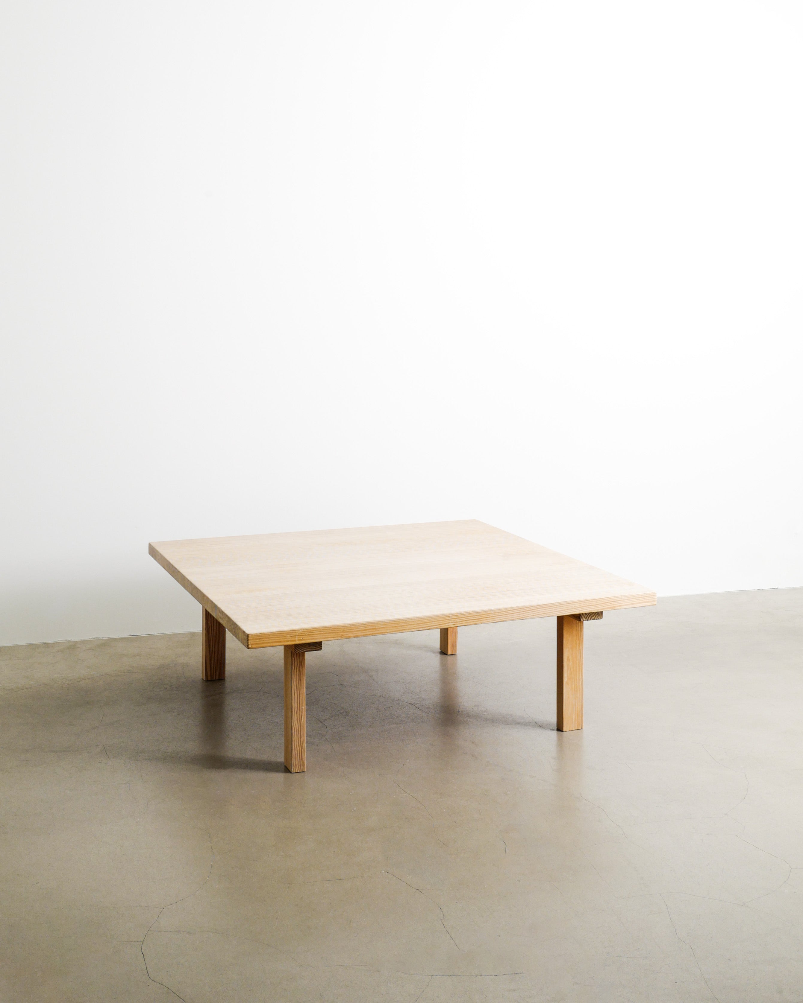 SQUARED DANISH PINE SOFA TABLE, 1970s