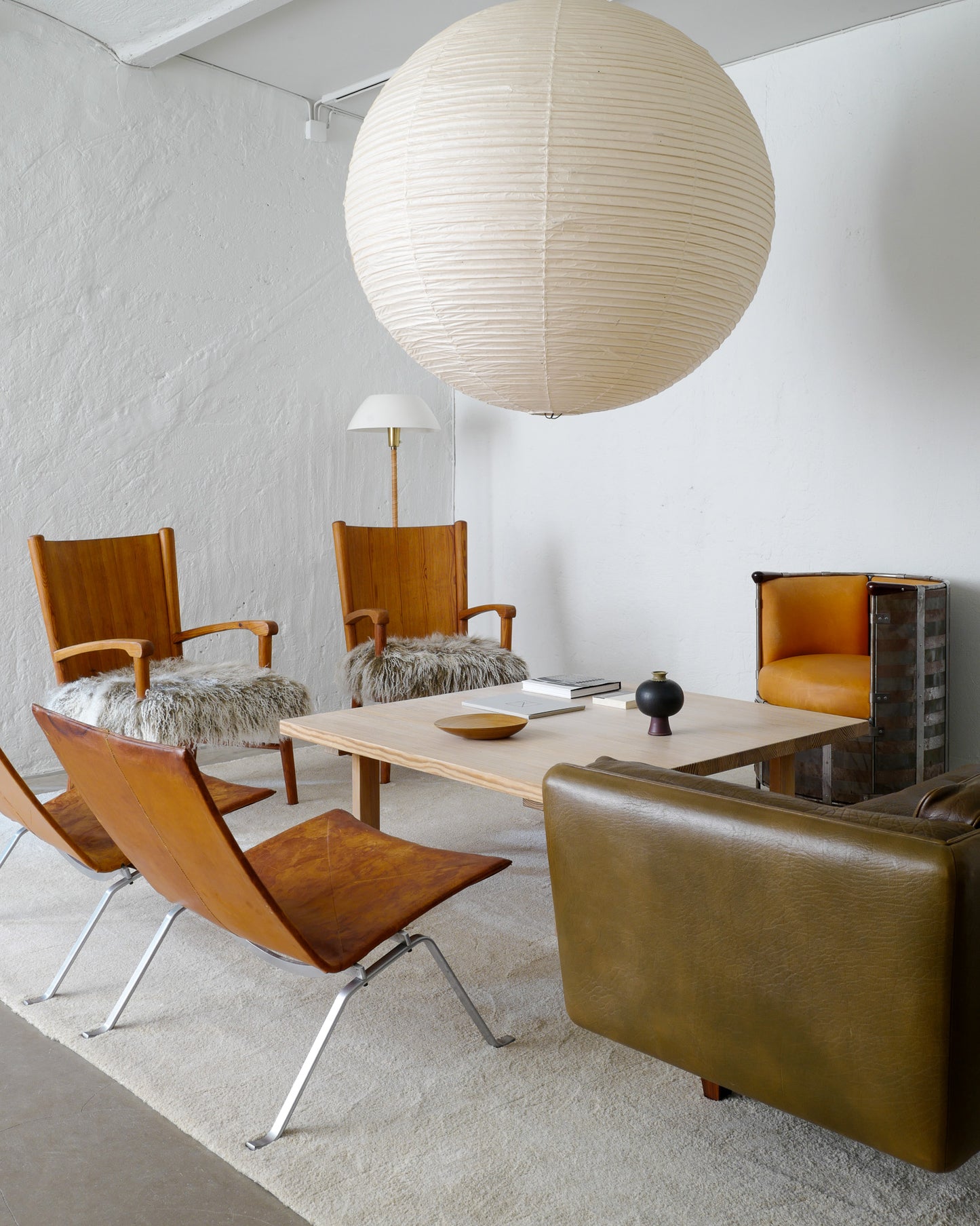 POUL KJAERHOLM "PK-22" BROWN CHAIRS, 1960s