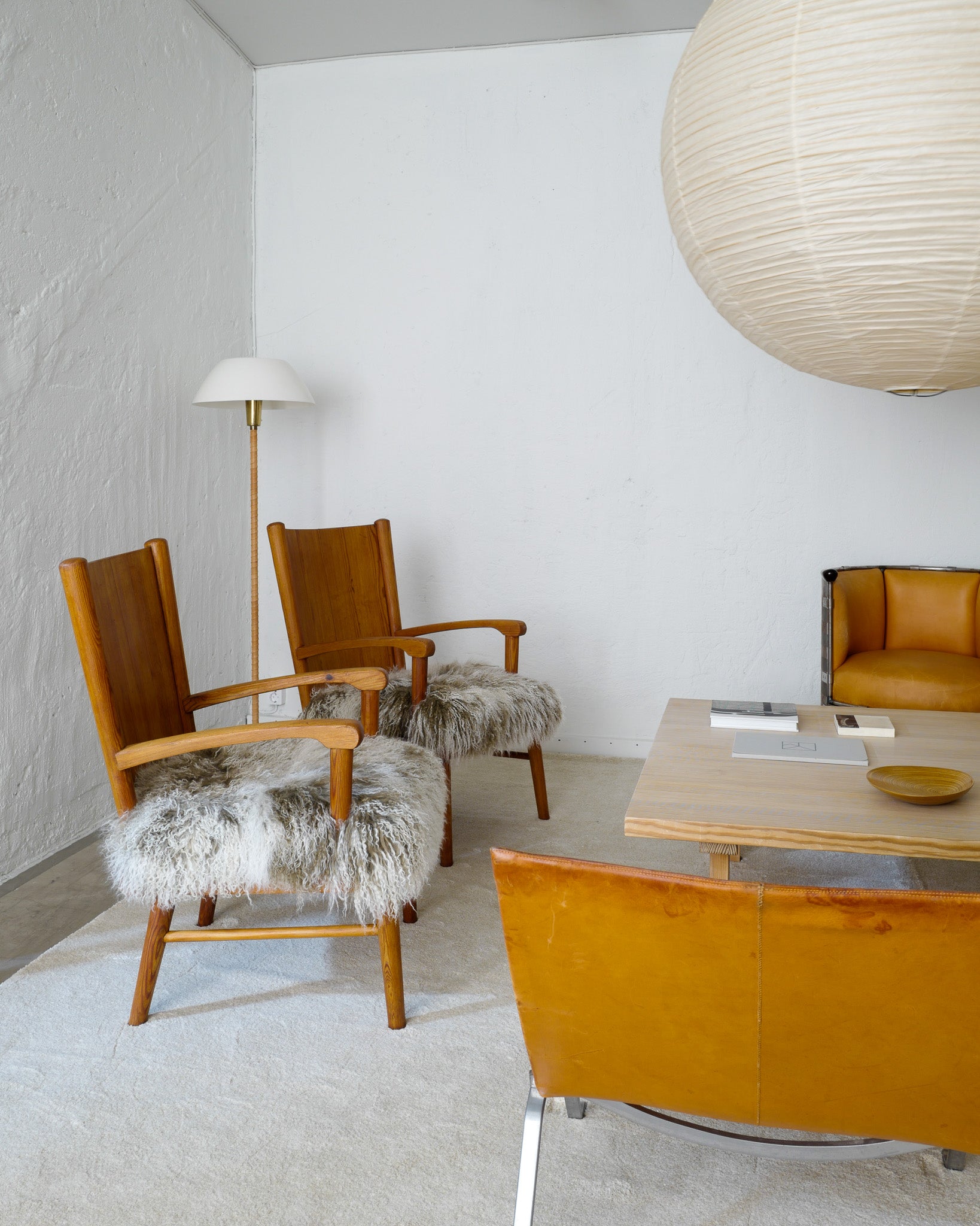 SWEDISH ARMCHAIRS IN PINE, 1940s