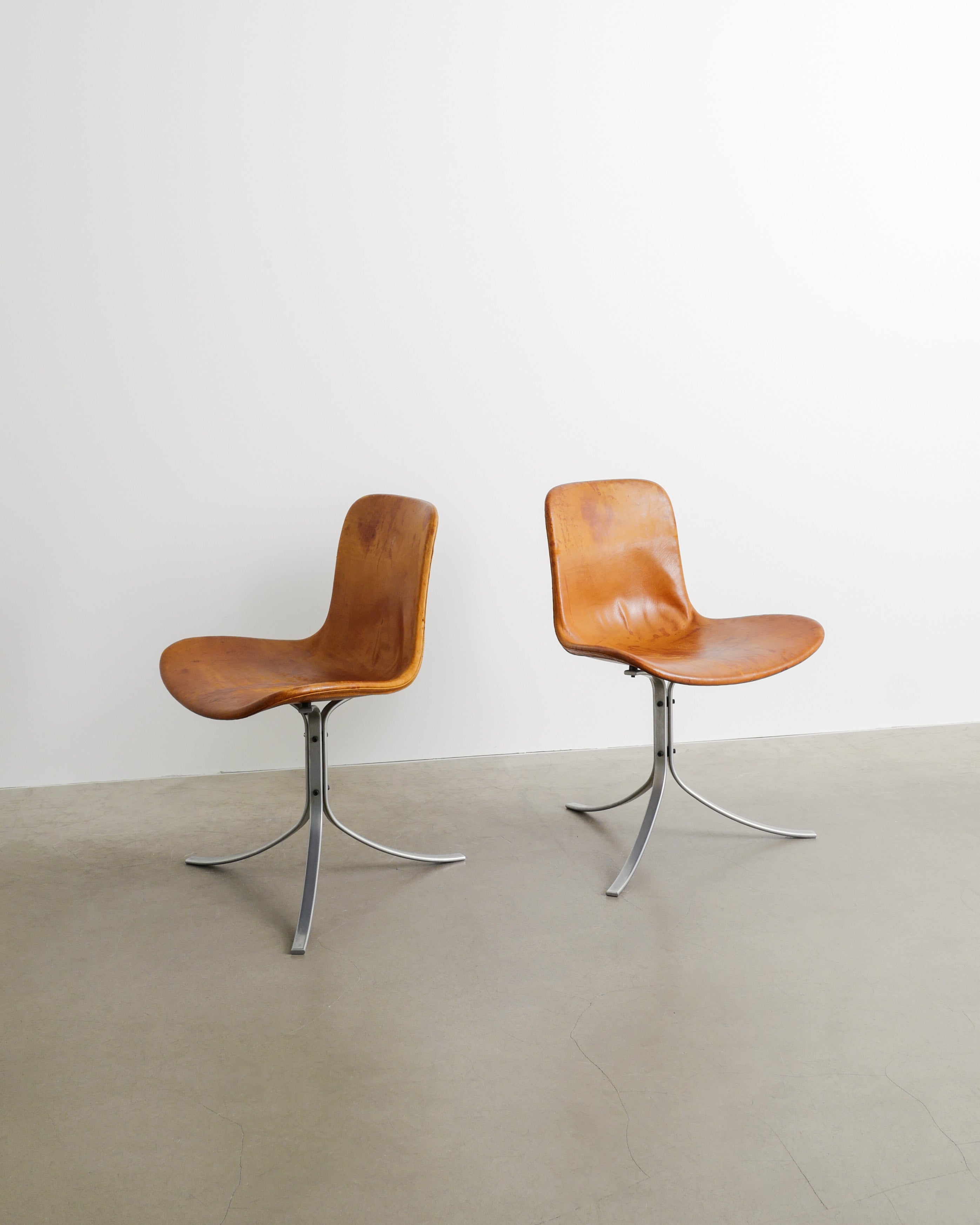 SET OF SIX POUL KJAERHOLM PK-9 CHAIRS, 1960s