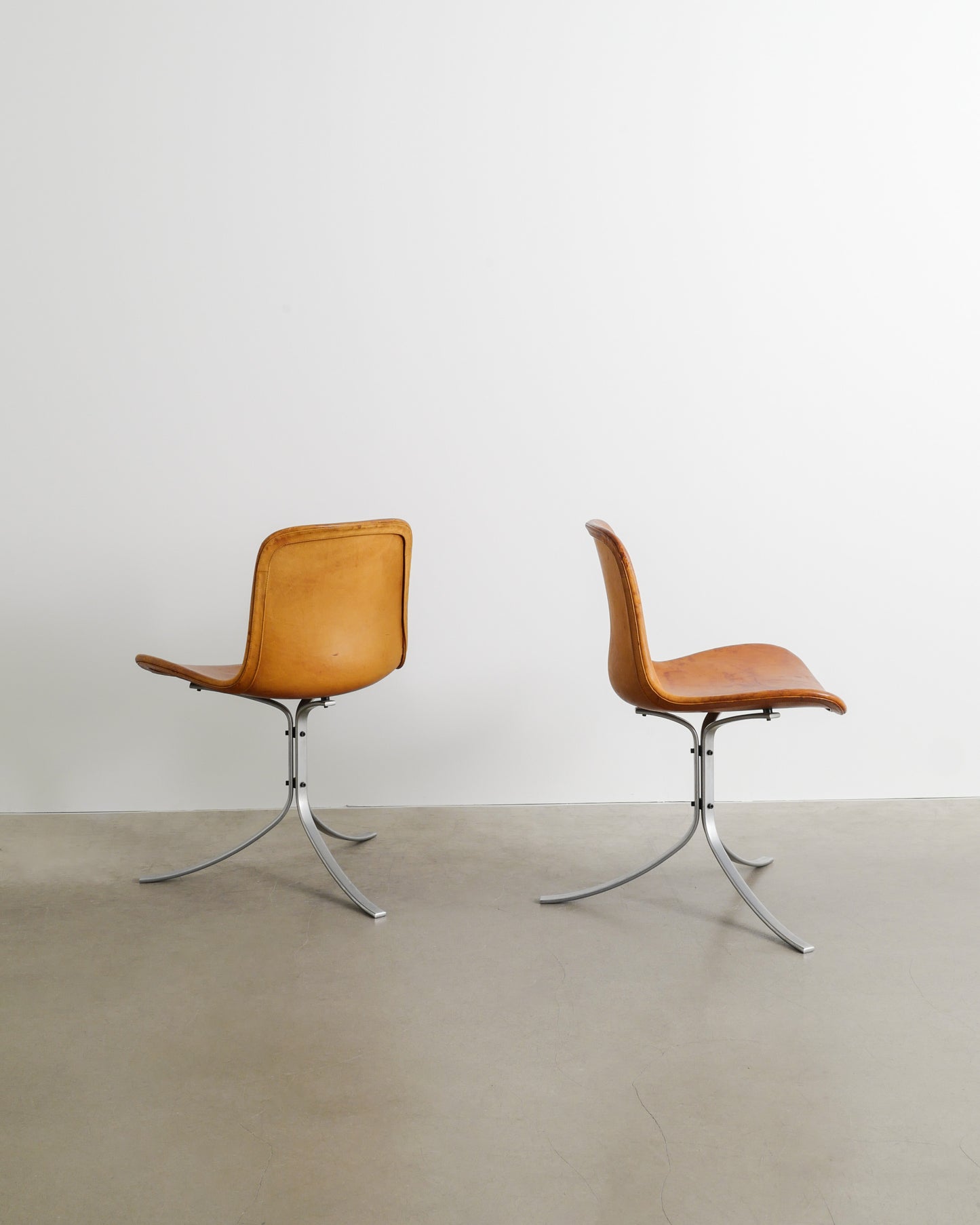 SET OF SIX POUL KJAERHOLM PK-9 CHAIRS, 1960s