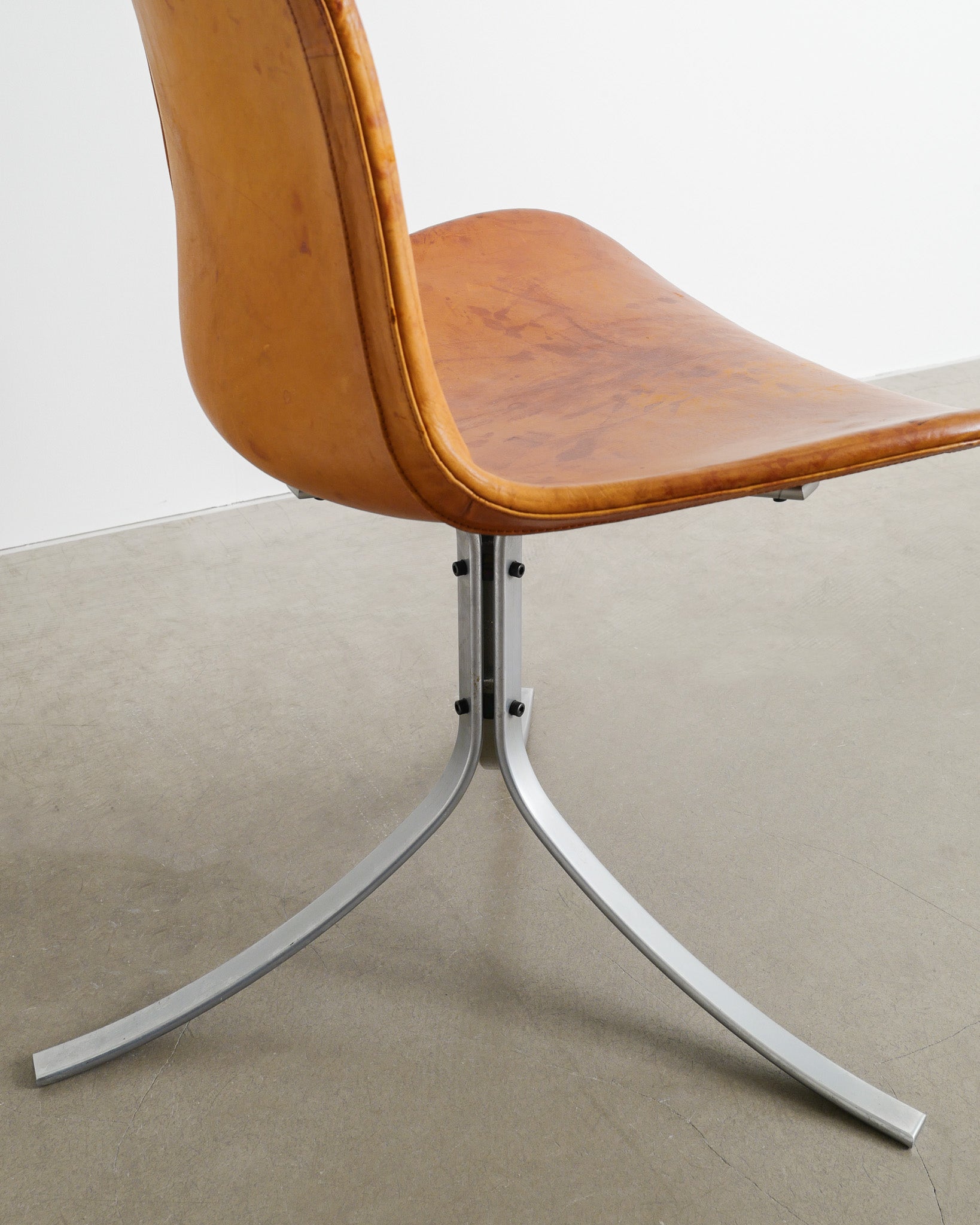 SET OF SIX POUL KJAERHOLM PK-9 CHAIRS, 1960s