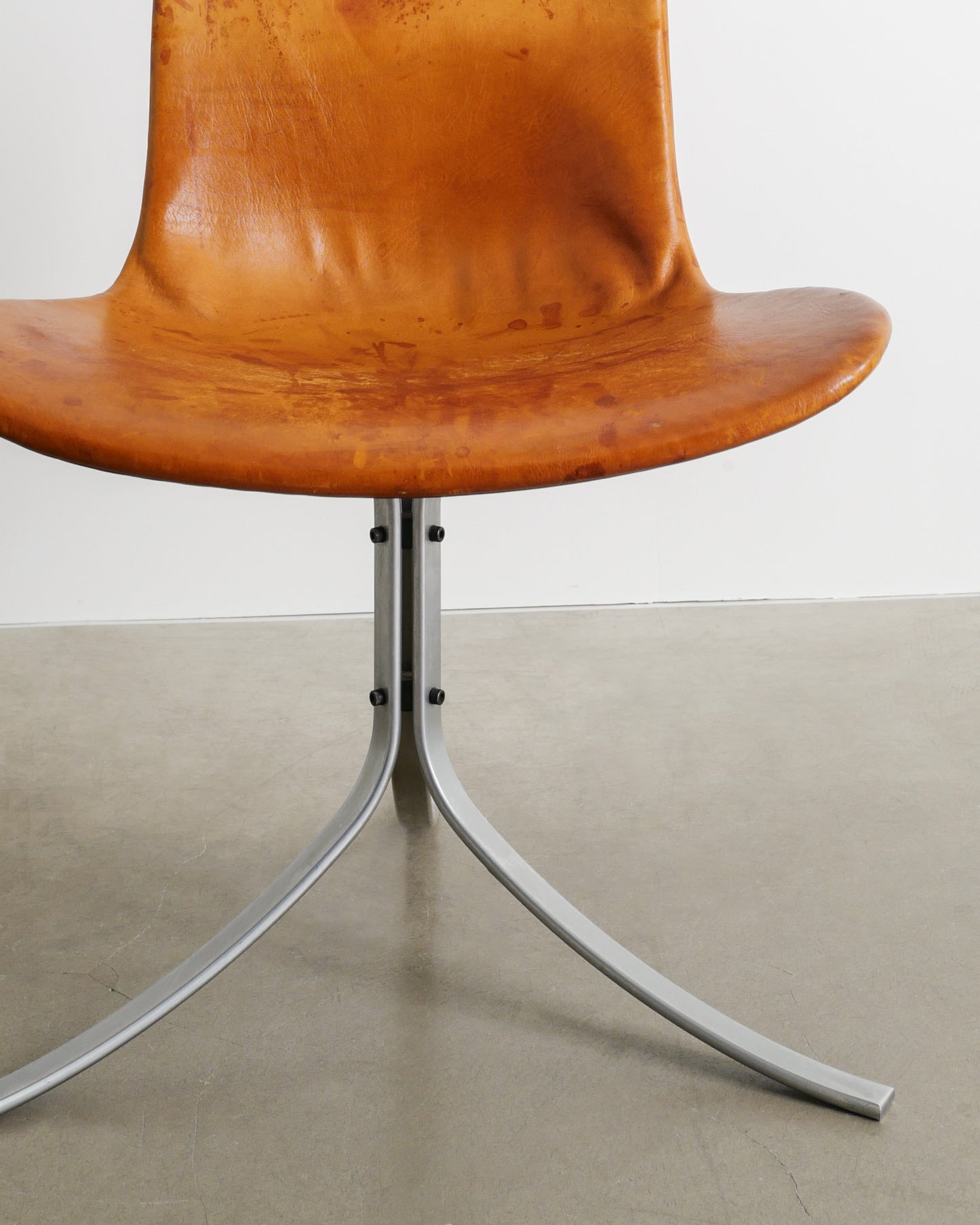 SET OF SIX POUL KJAERHOLM PK-9 CHAIRS, 1960s