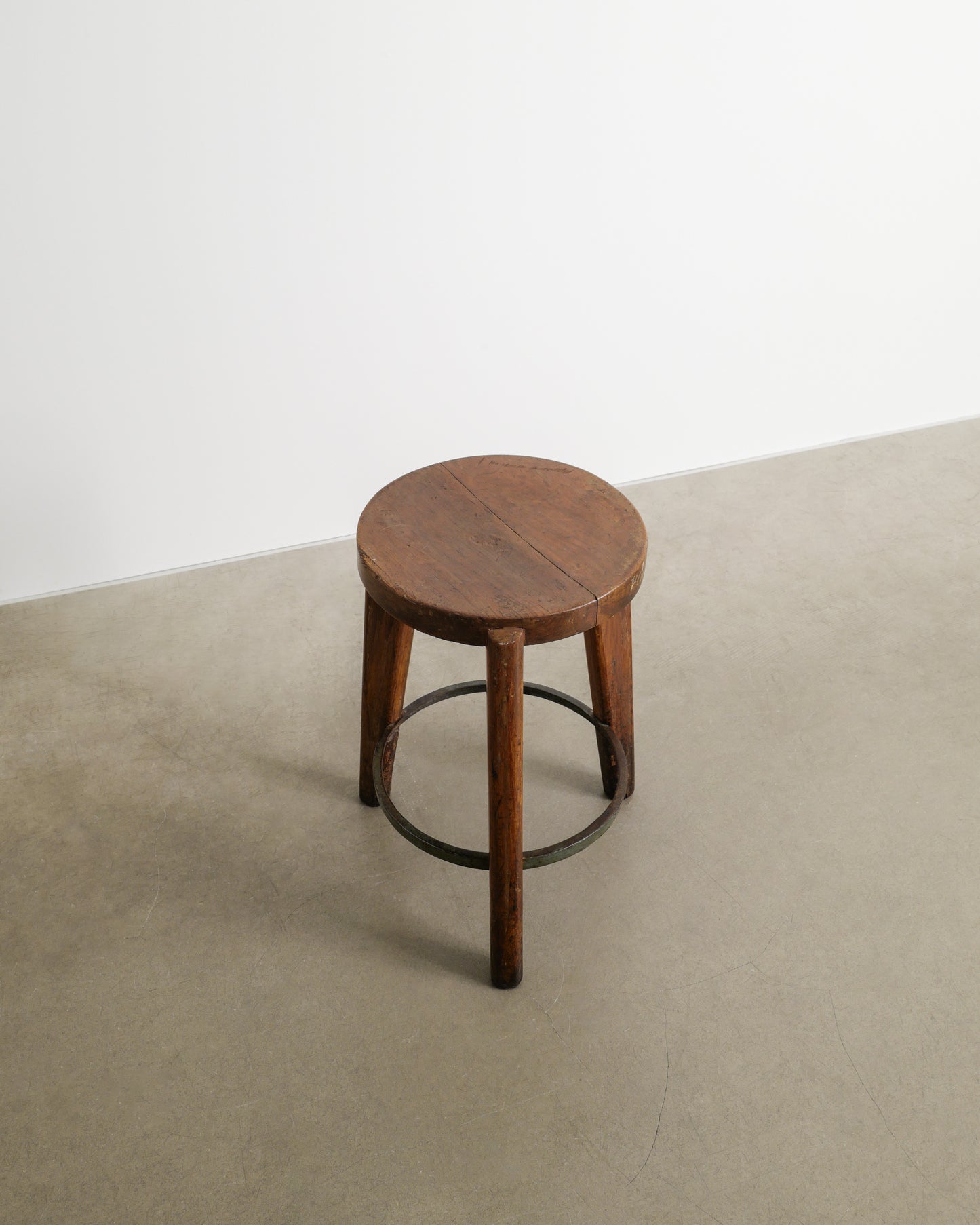 PIERRE JEANNERET TEAK STOOL, 1950s