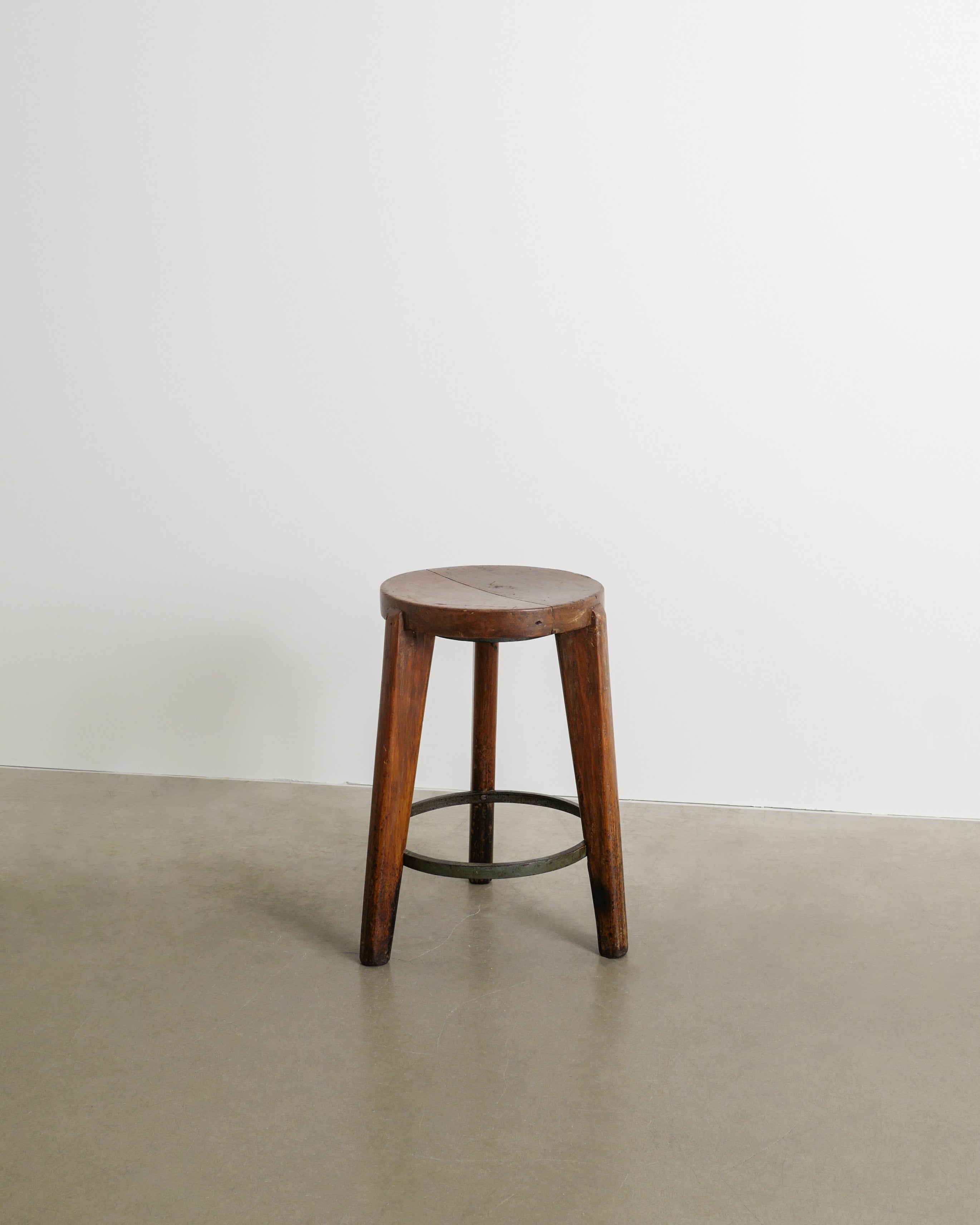 PIERRE JEANNERET TEAK STOOL, 1950s