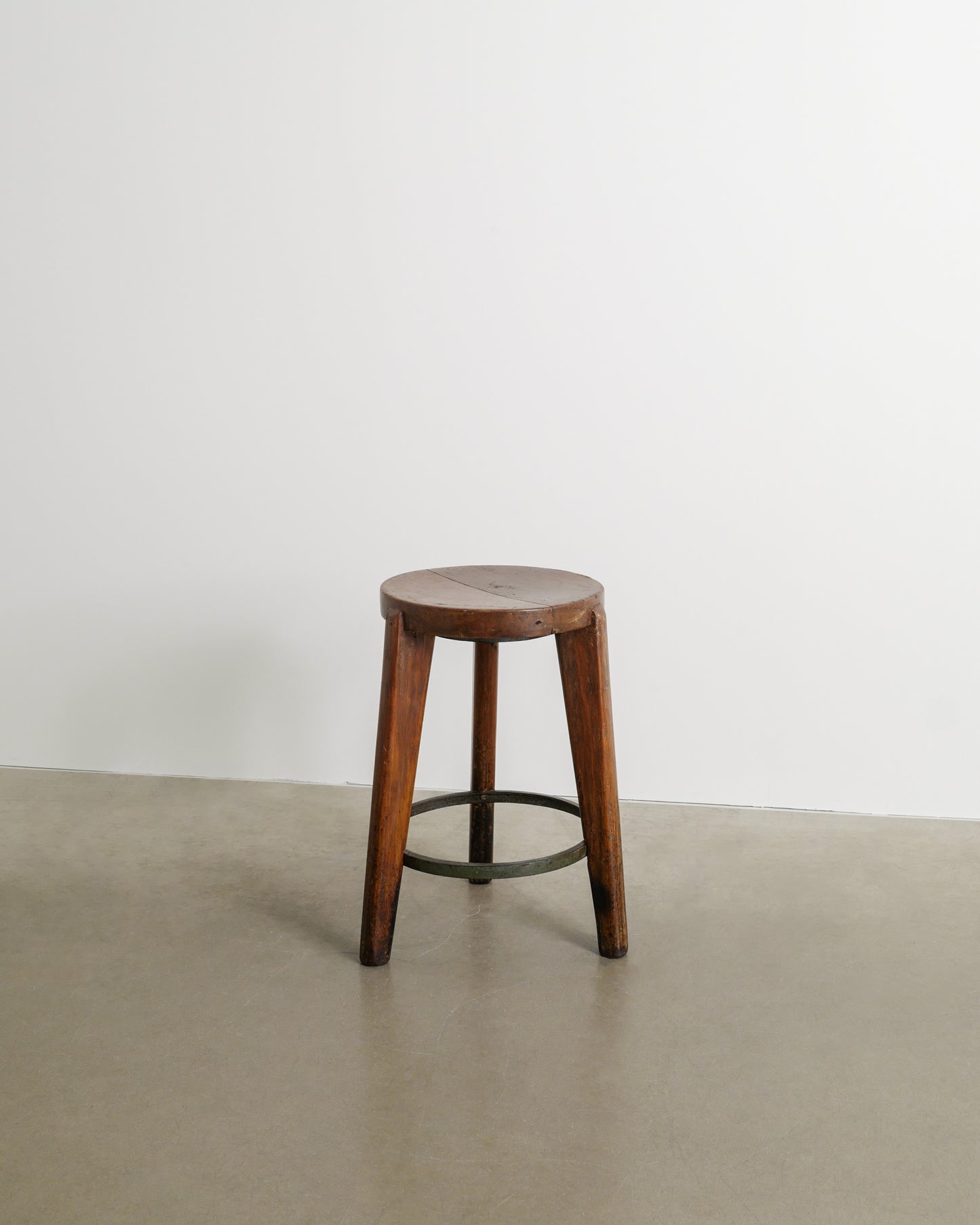 PIERRE JEANNERET TEAK STOOL, 1950s