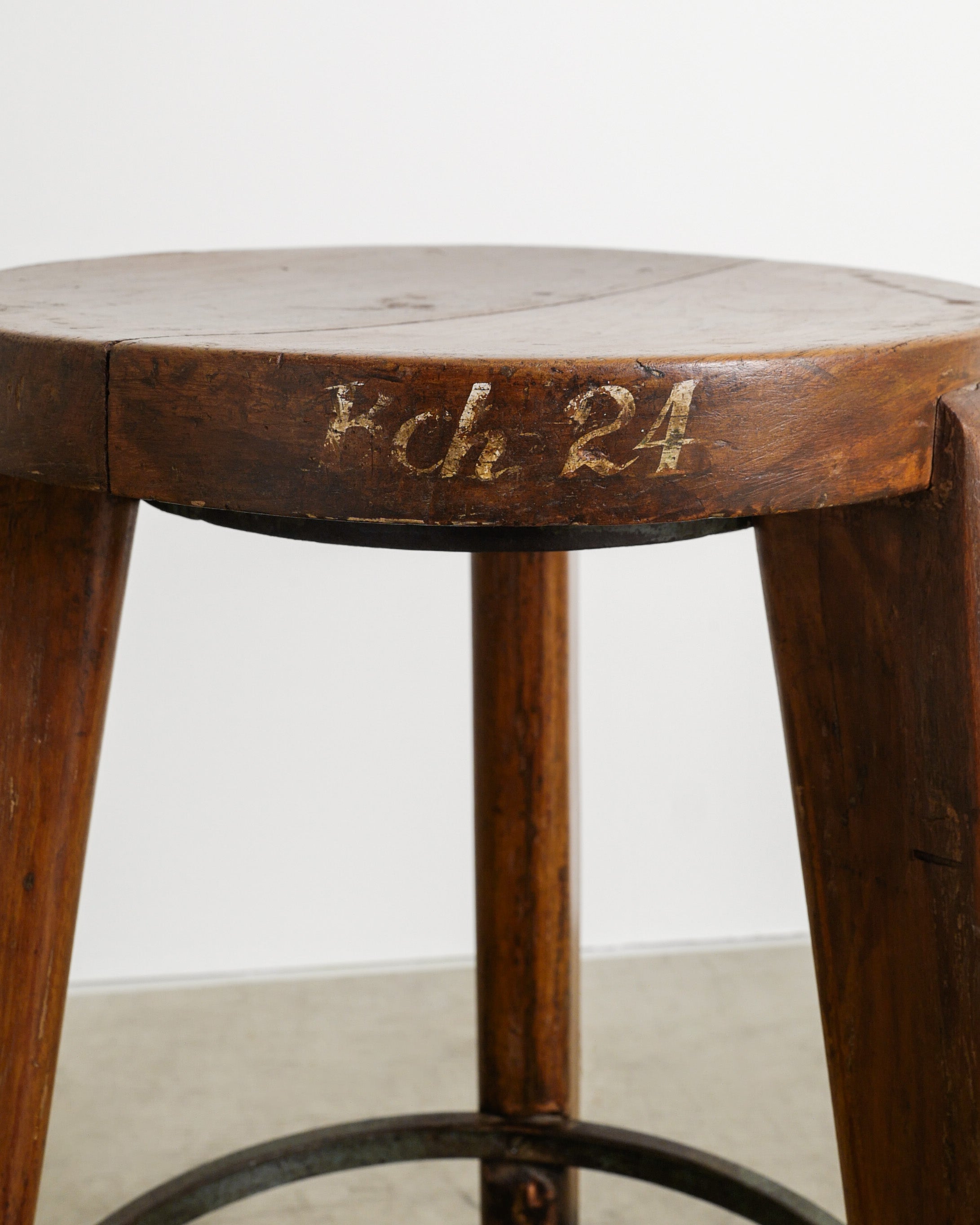 PIERRE JEANNERET TEAK STOOL, 1950s