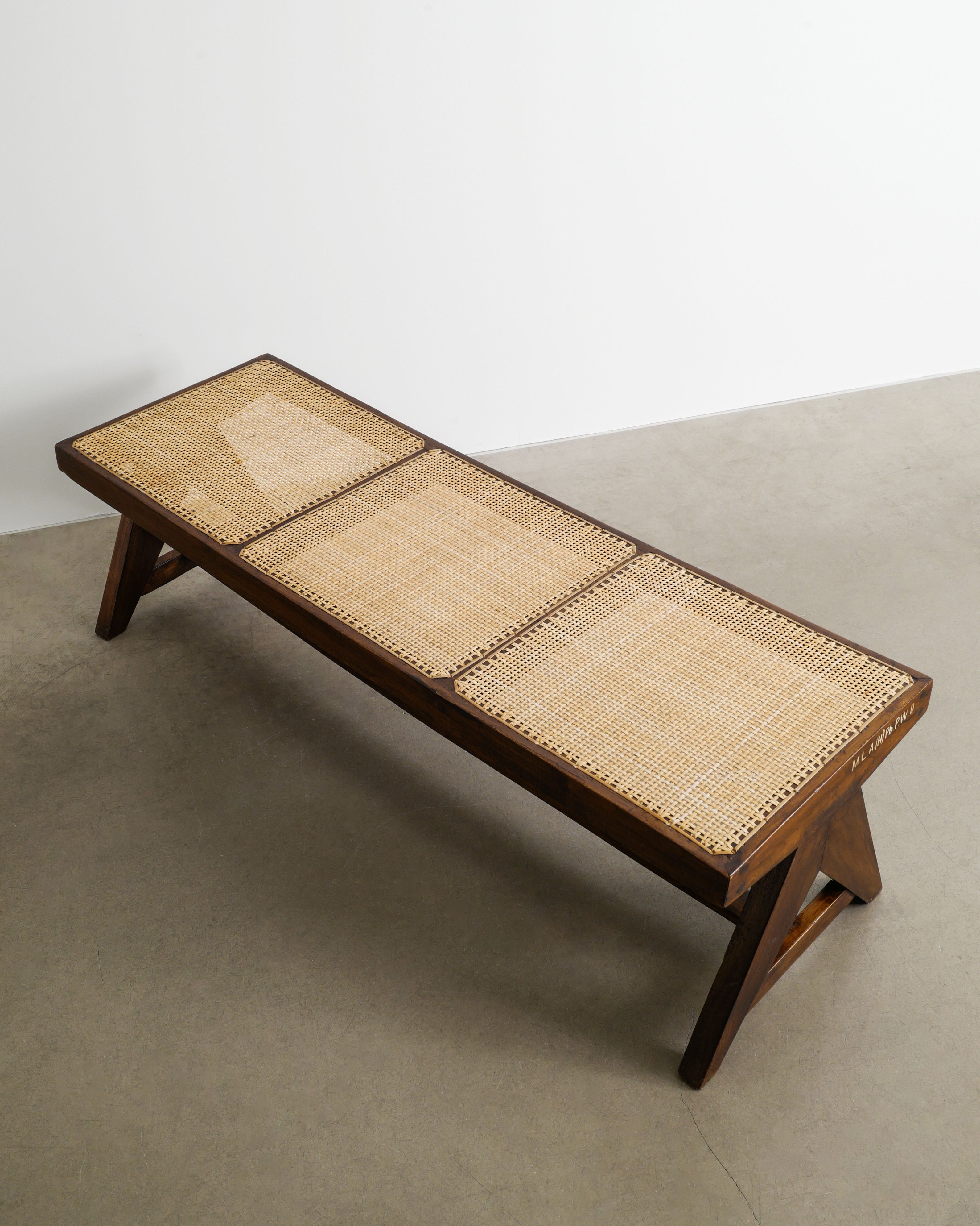 PIERRE JEANNERET TEAK BENCH, 1950s