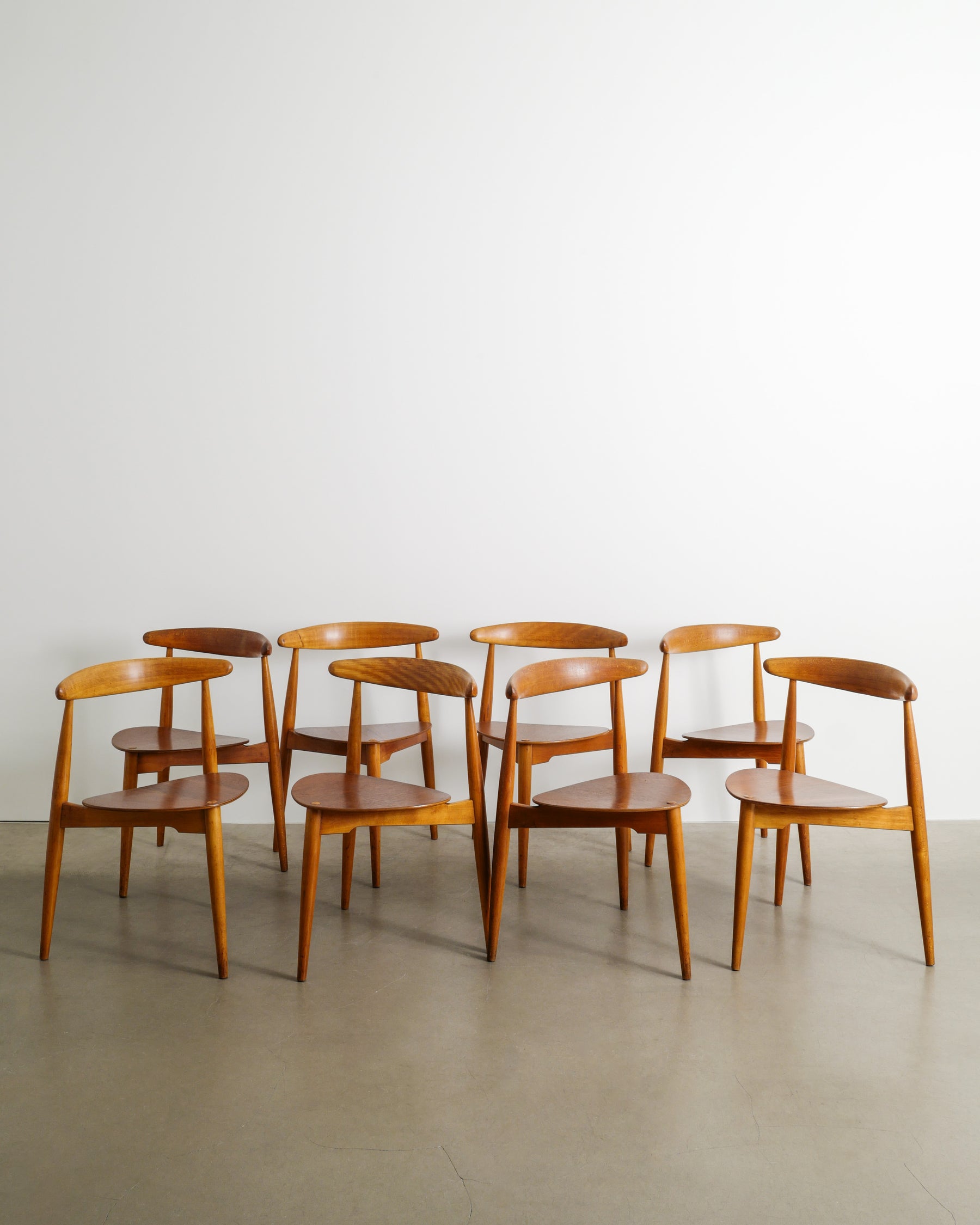 HANS J WEGNER "HEART" DINING CHAIRS, 1950s