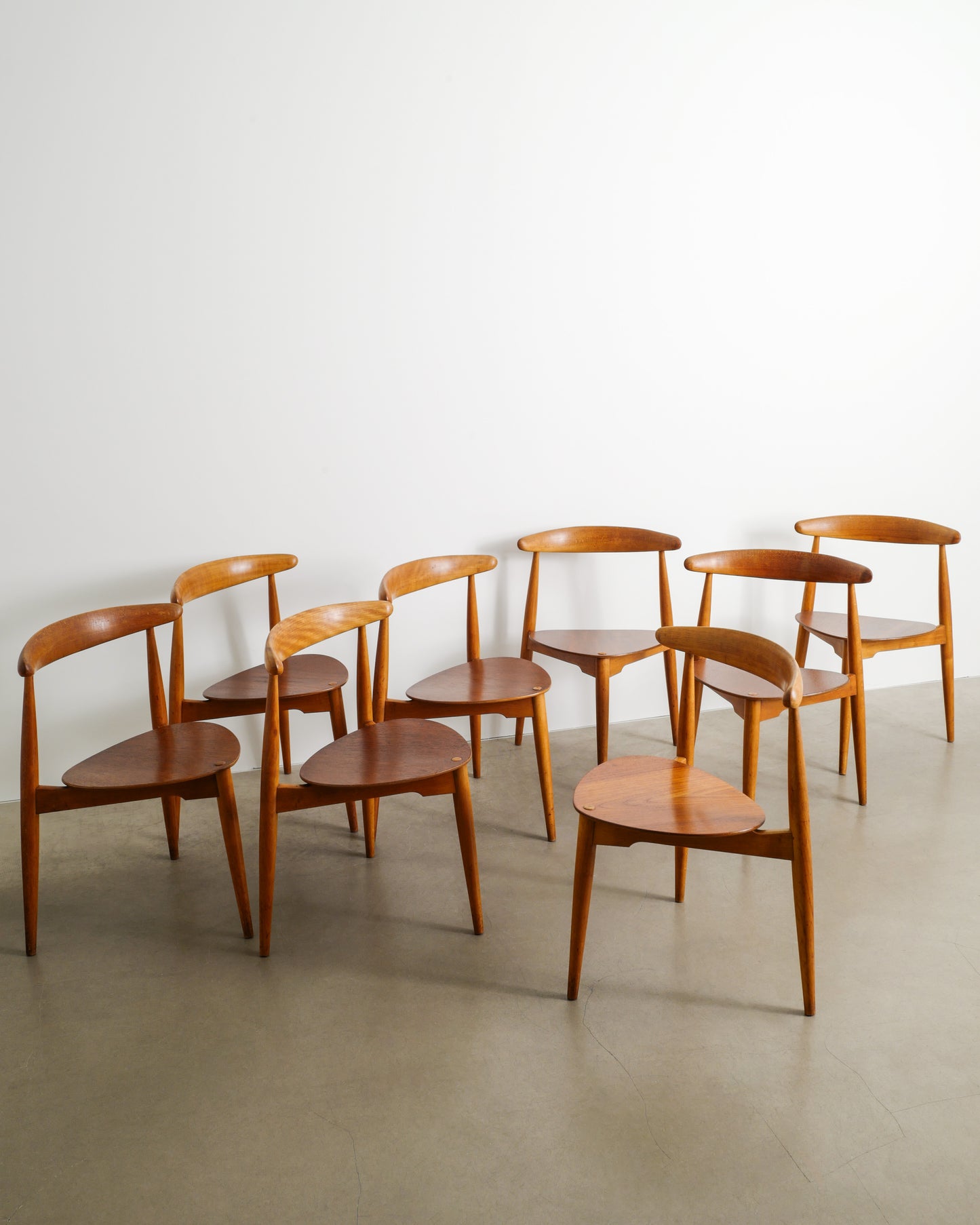 HANS J WEGNER "HEART" DINING CHAIRS, 1950s