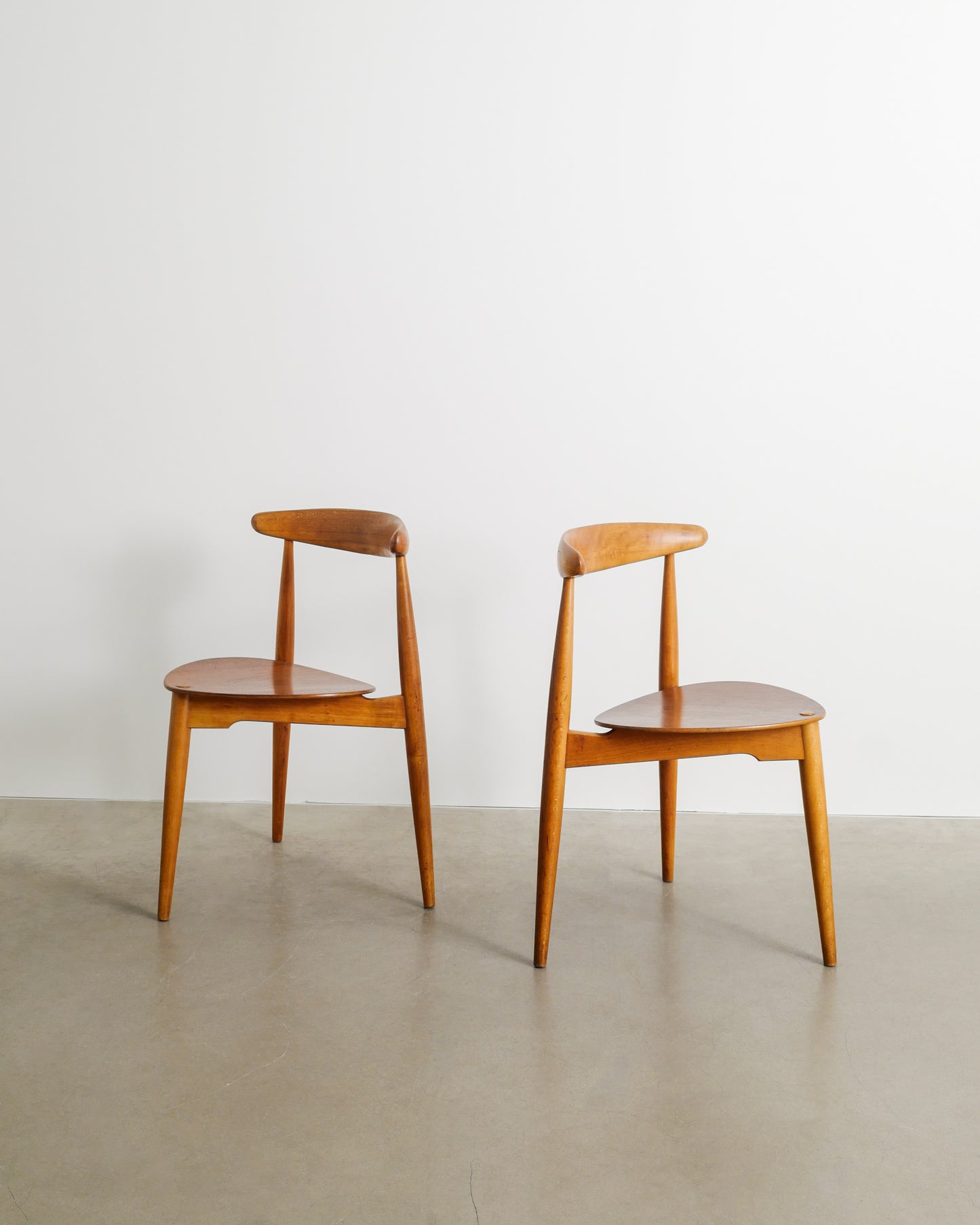 HANS J WEGNER "HEART" DINING CHAIRS, 1950s