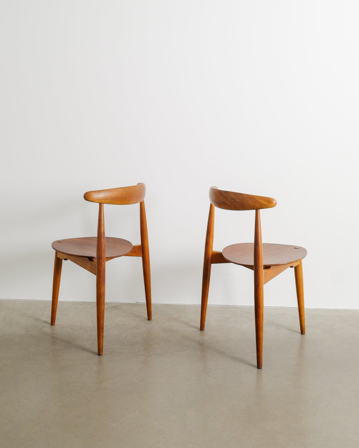 HANS J WEGNER "HEART" DINING CHAIRS, 1950s