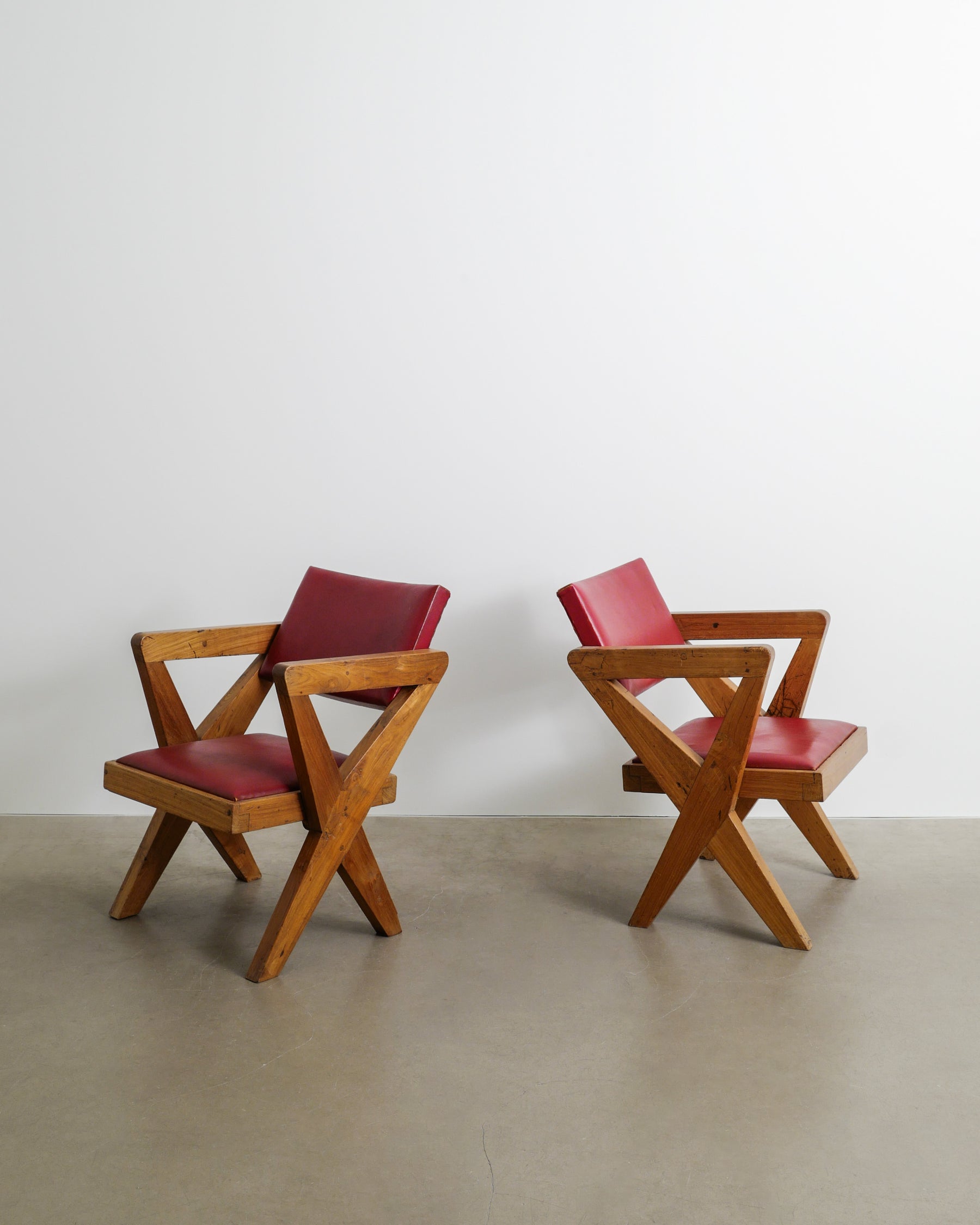 PIERRE JEANNERET "X-CHAIRS" IN LEATHER, 1950s