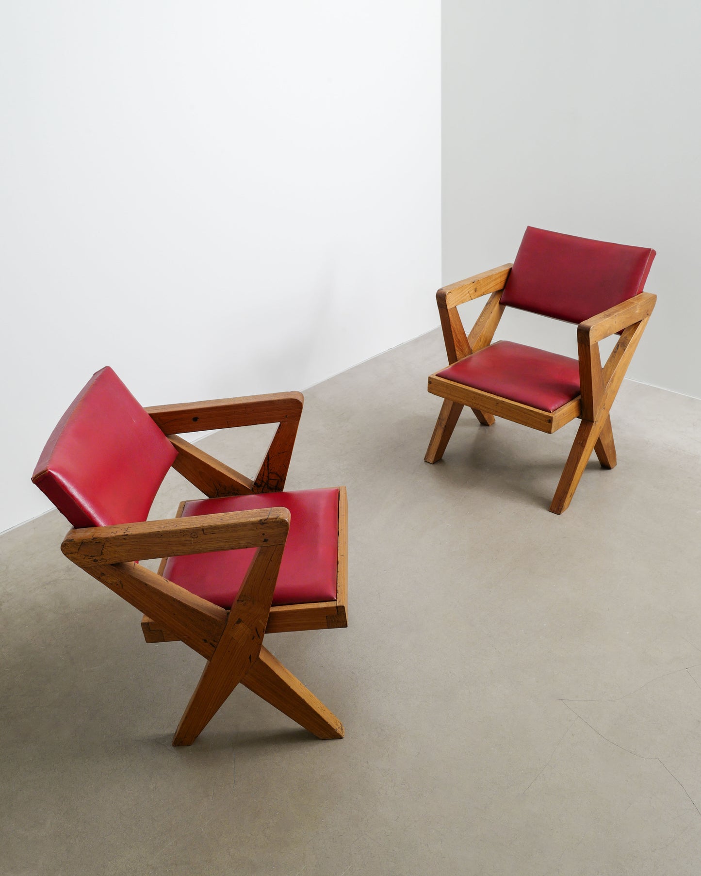 PIERRE JEANNERET "X-CHAIRS" IN LEATHER, 1950s