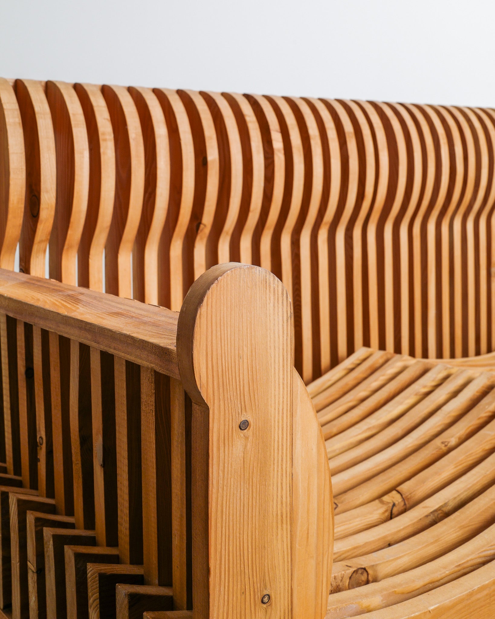 MARIO CEROLI PINE SOFA, 1970s