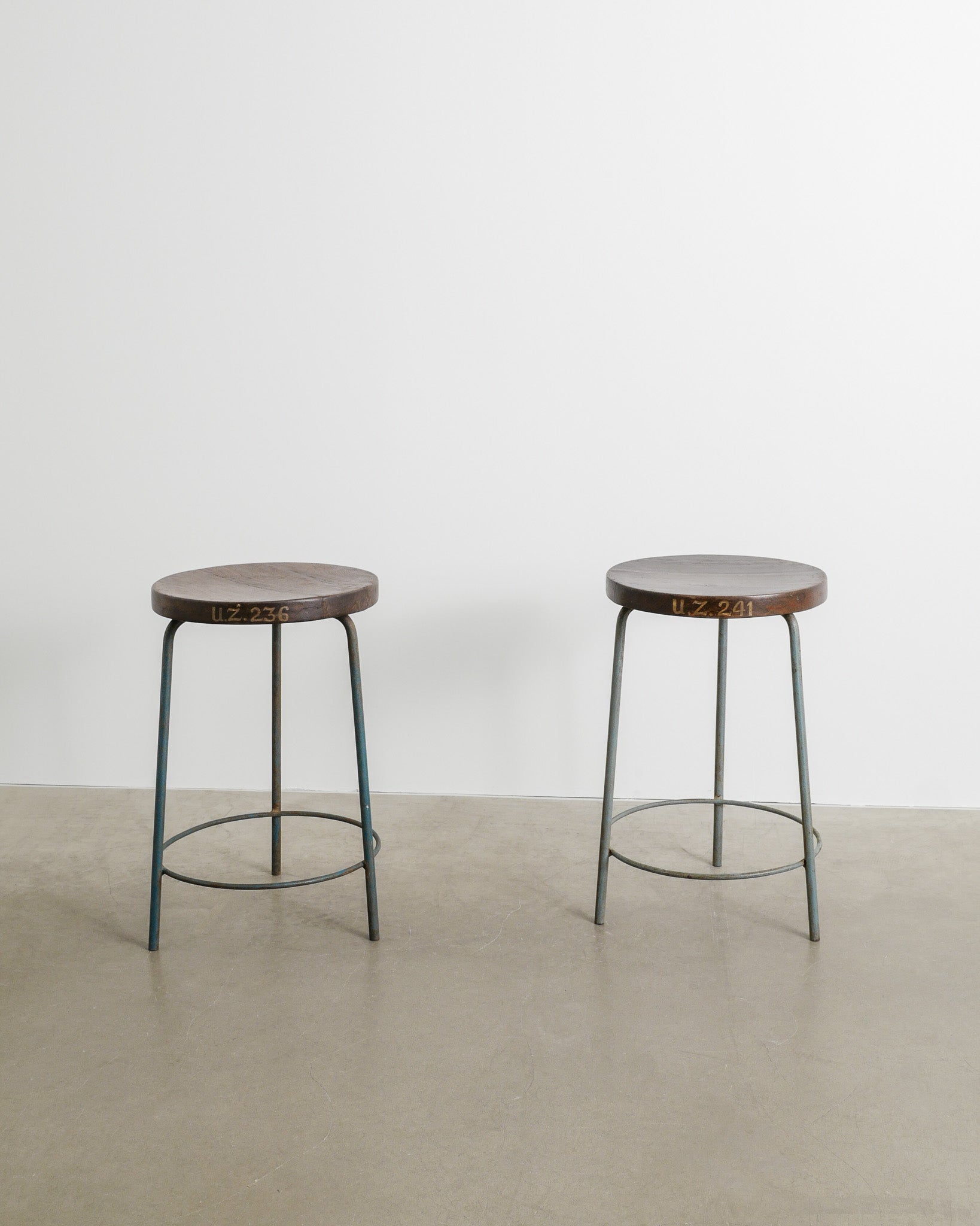 PAIR OF PIERRE JEANNERET HIGH STOOLS, 1950s