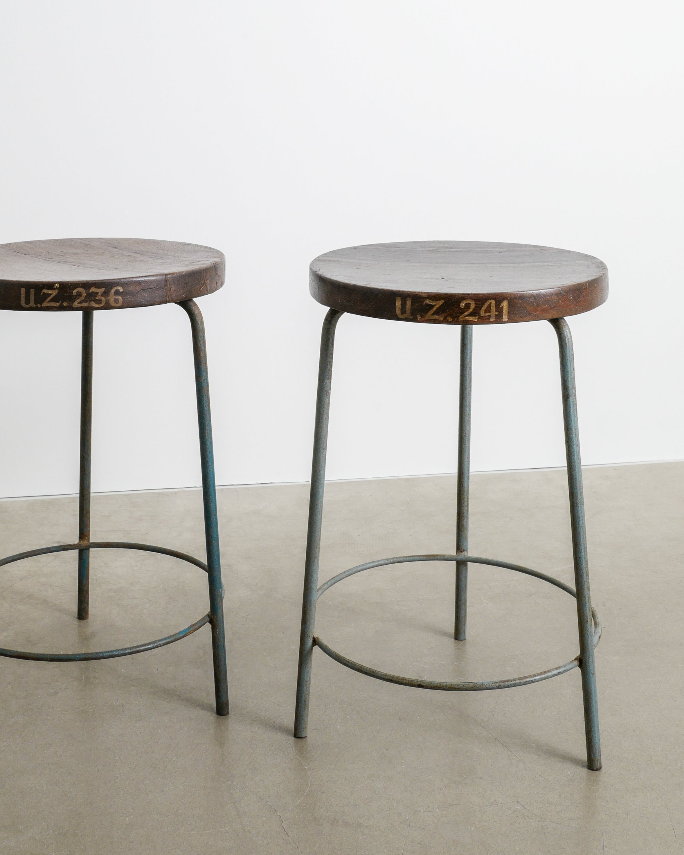 PAIR OF PIERRE JEANNERET HIGH STOOLS, 1950s