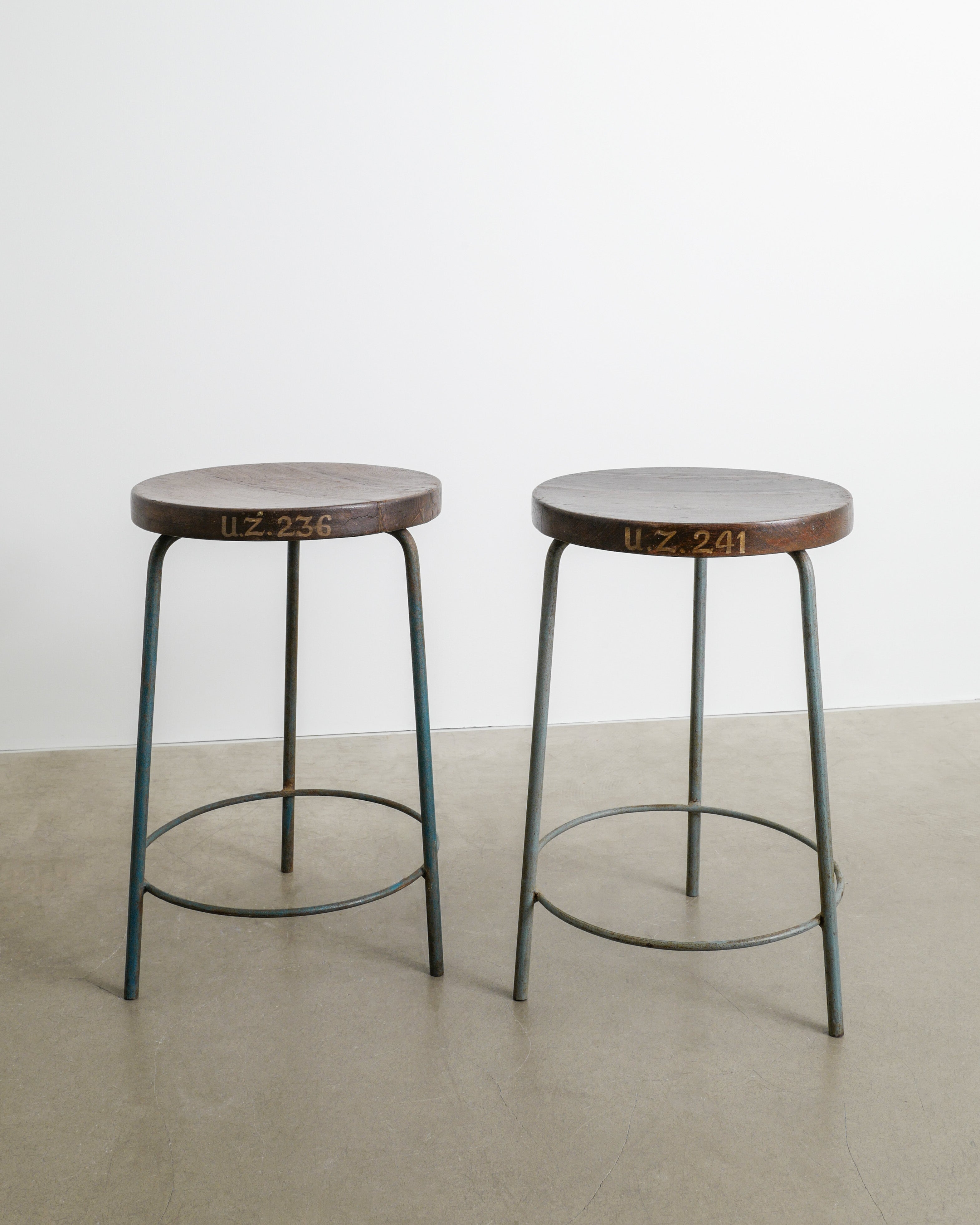 PAIR OF PIERRE JEANNERET HIGH STOOLS, 1950s