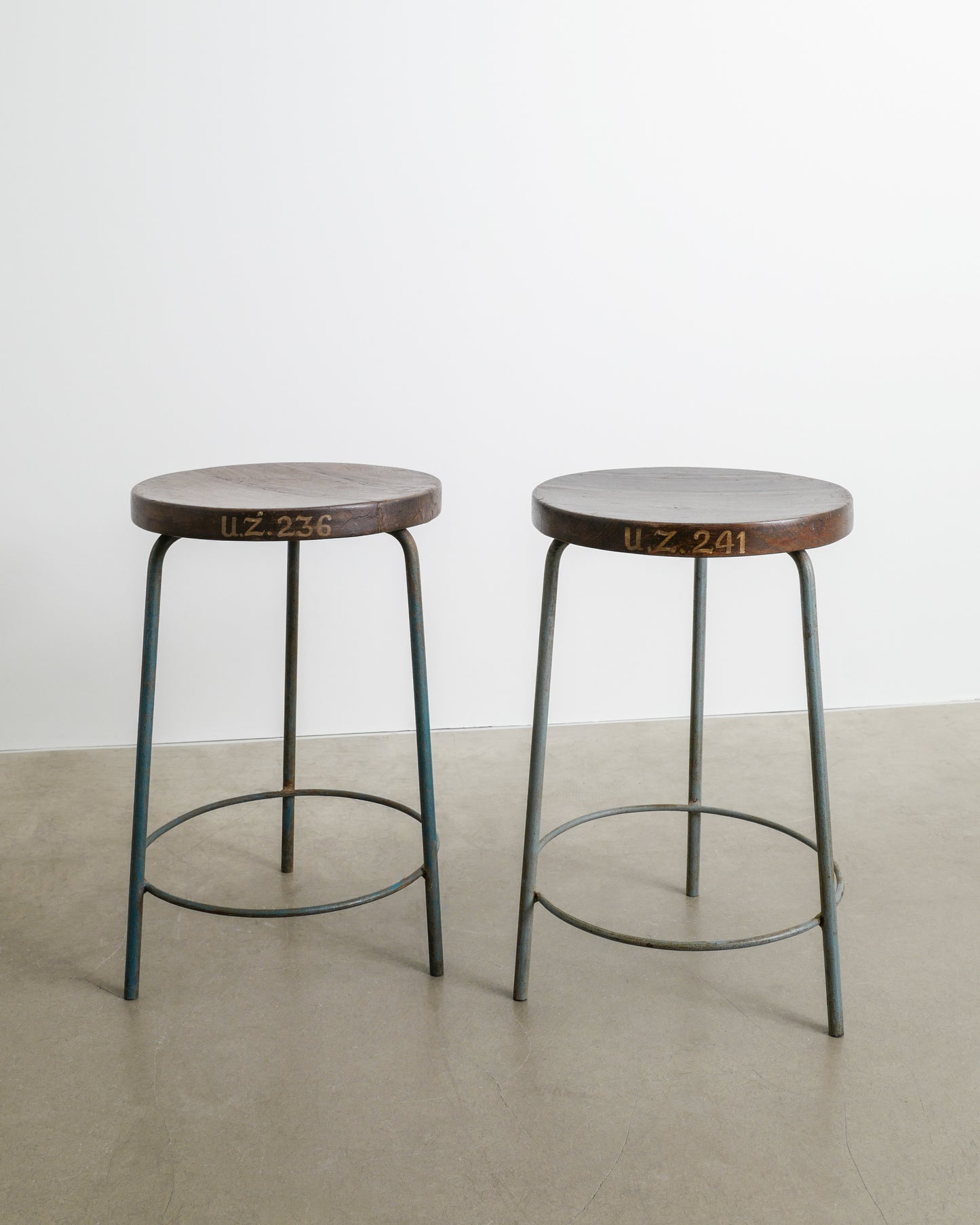 PAIR OF PIERRE JEANNERET HIGH STOOLS, 1950s