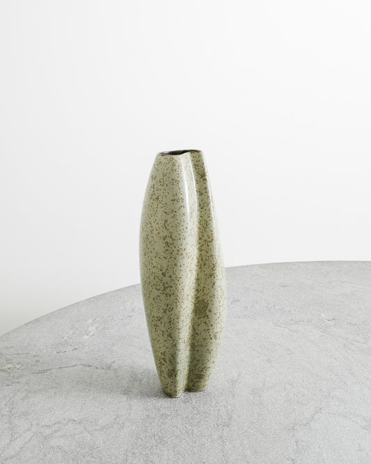 HANS HEDBERG GREEN SPRECKLED VASE, 1950s