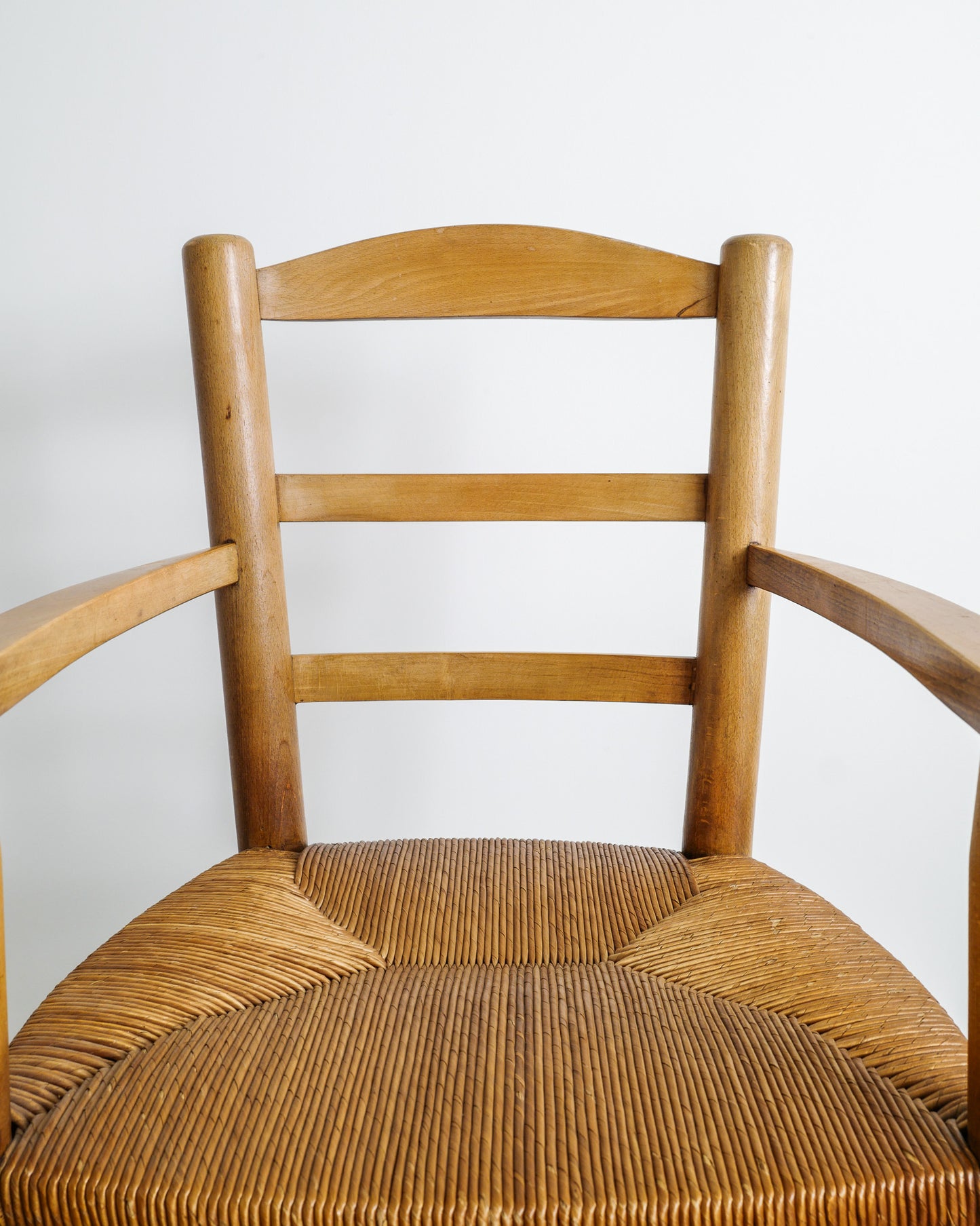 PAIR OF FRENCH ARMCHAIRS IN ELM, 1950s