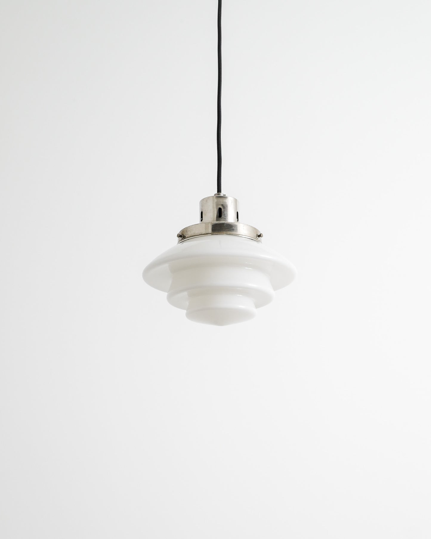 TAITO "1612" CHROME & GLASS PENDANT, 1940s