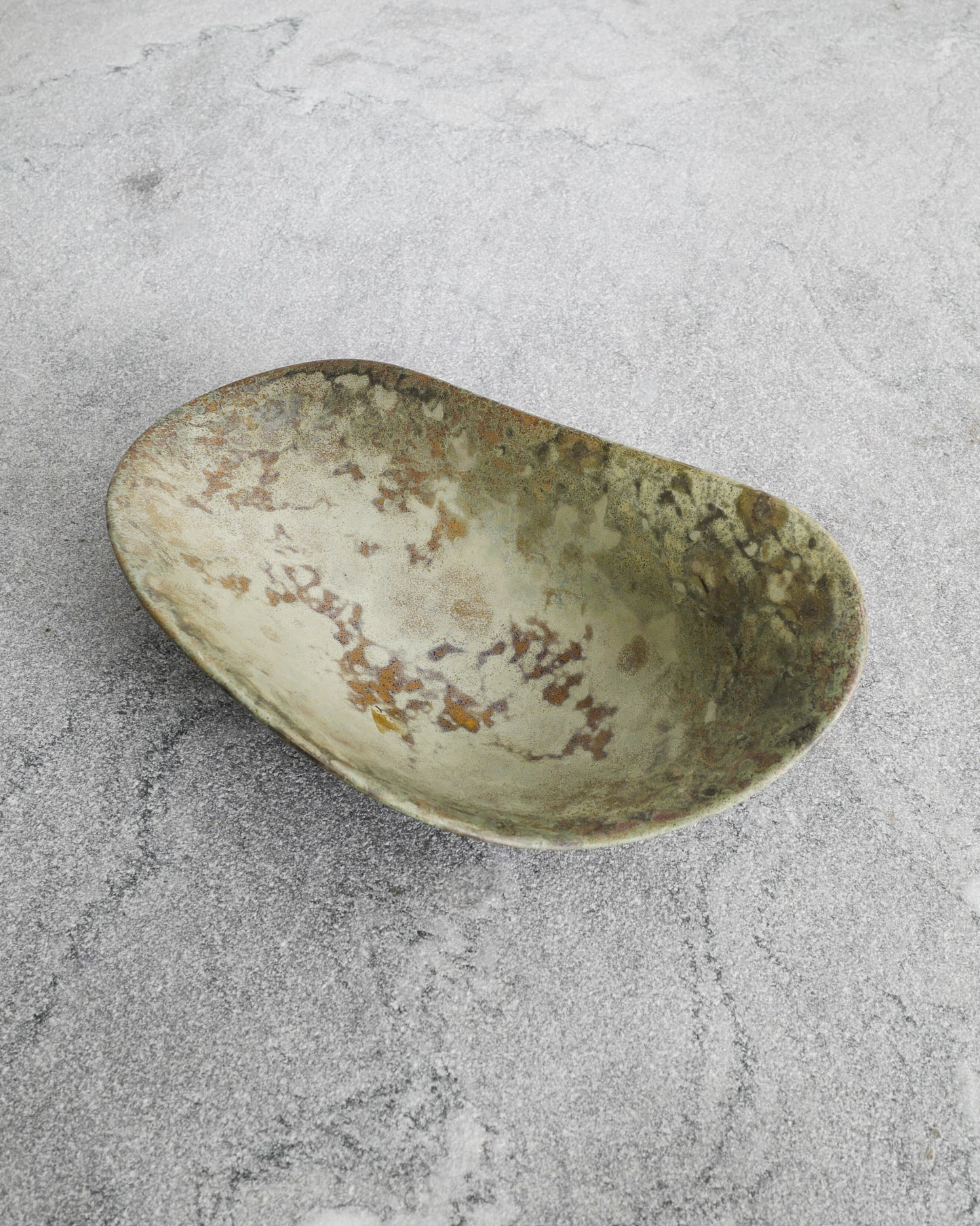 HANS HEDBERG GREEN FREE FORM DISH, 1950s