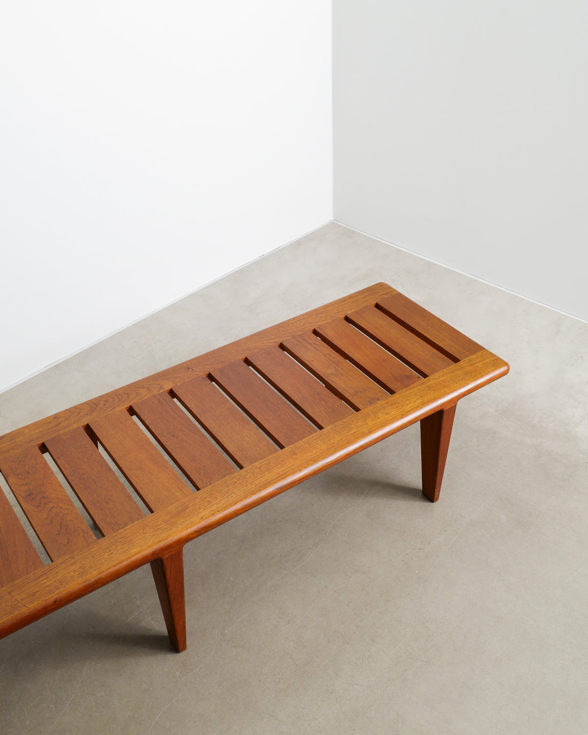 HANS J. WEGNER TEAK SLATTED BENCH, 1950s