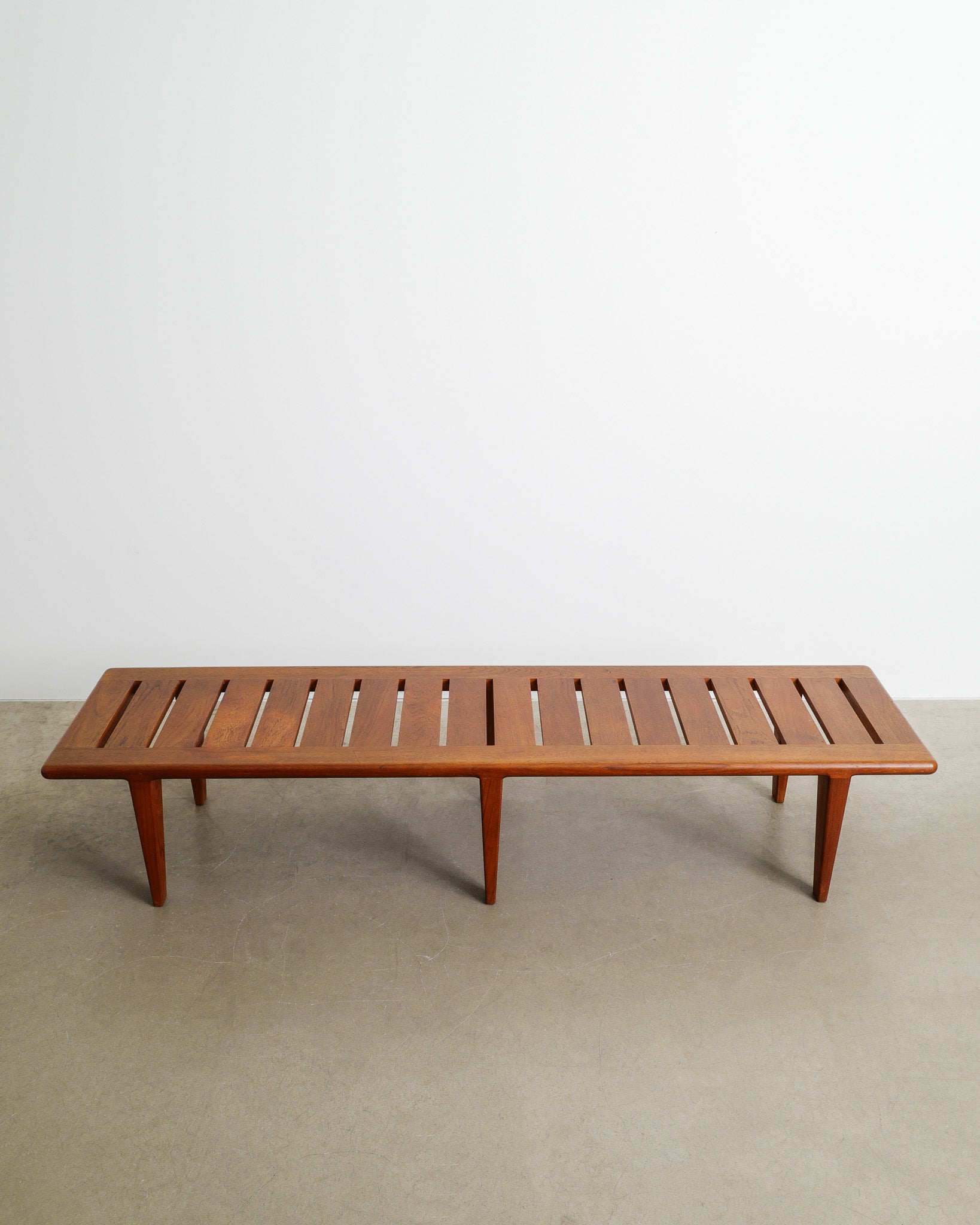HANS J. WEGNER TEAK SLATTED BENCH, 1950s