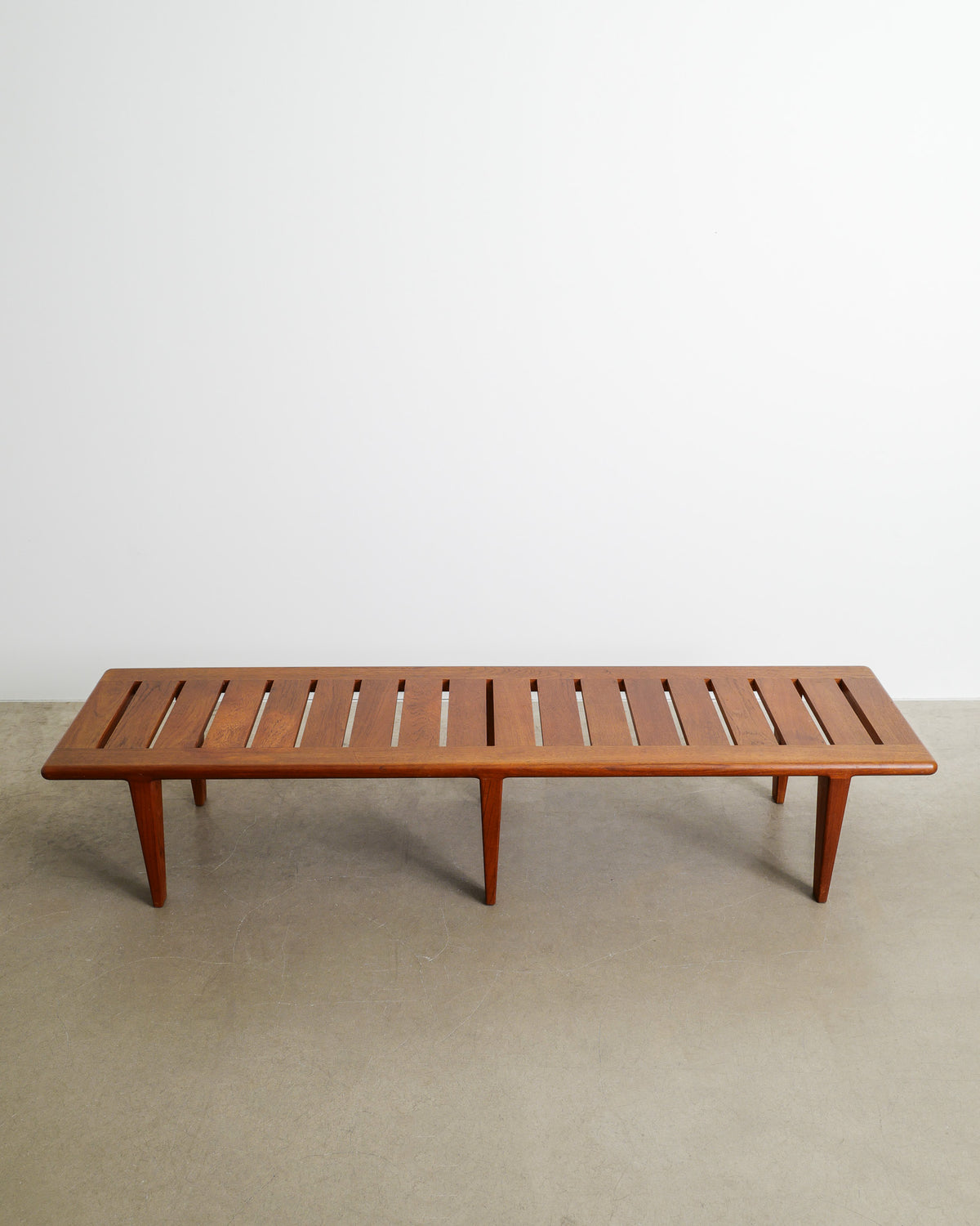 HANS J. WEGNER TEAK SLATTED BENCH, 1950s