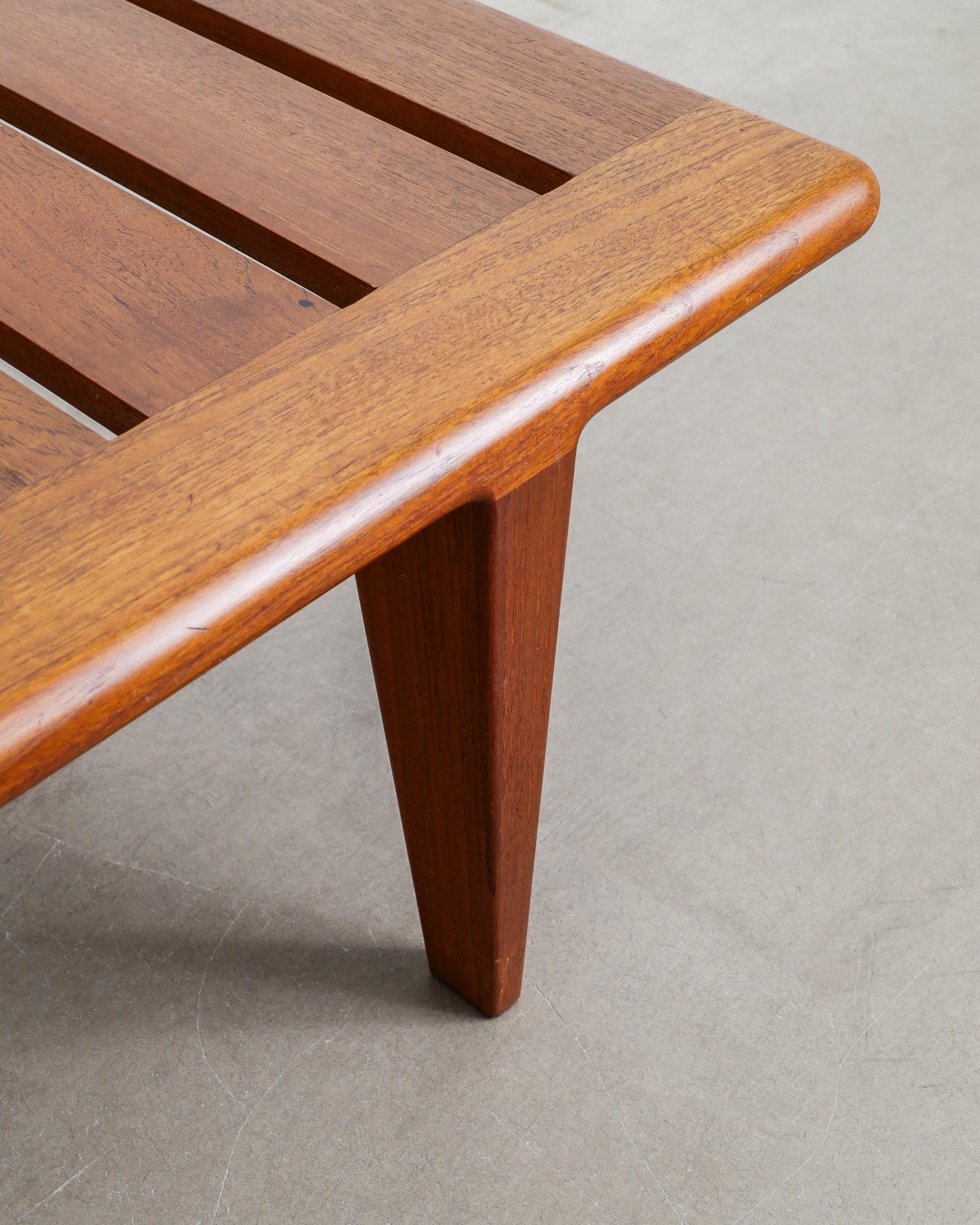 HANS J. WEGNER TEAK SLATTED BENCH, 1950s