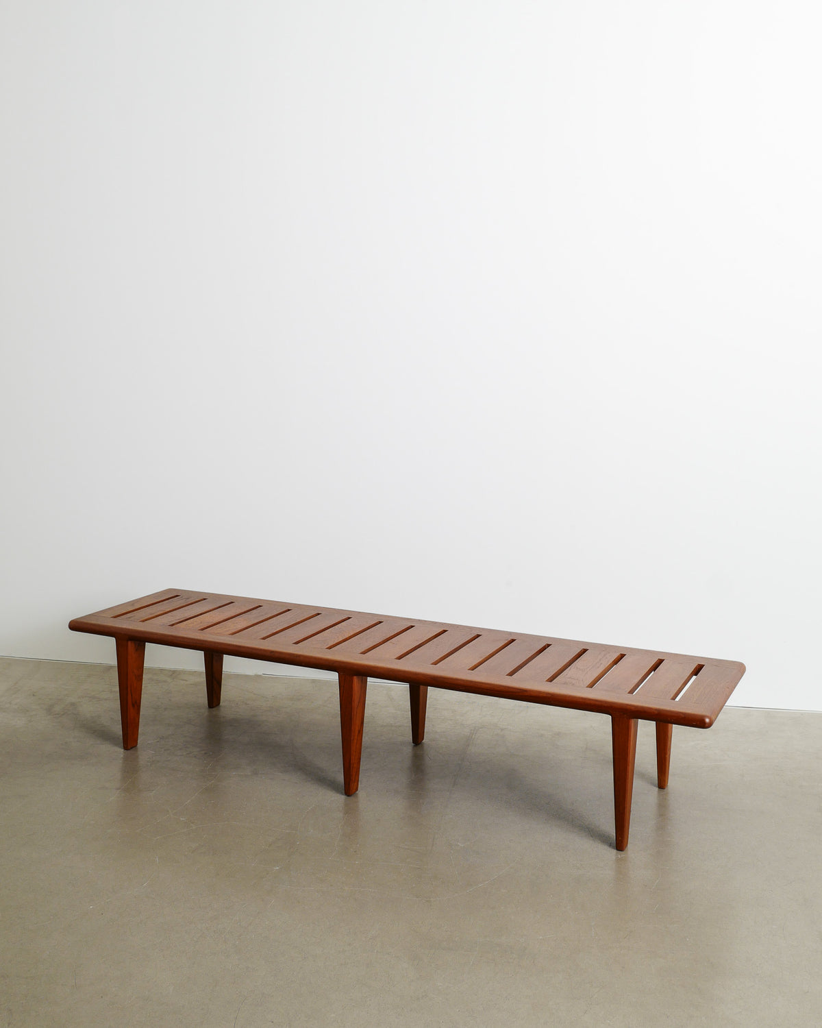 HANS J. WEGNER TEAK SLATTED BENCH, 1950s