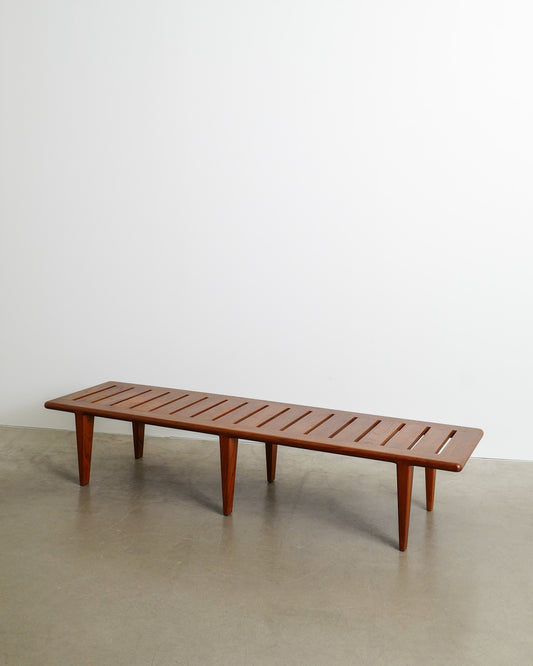 HANS J. WEGNER TEAK SLATTED BENCH, 1950s