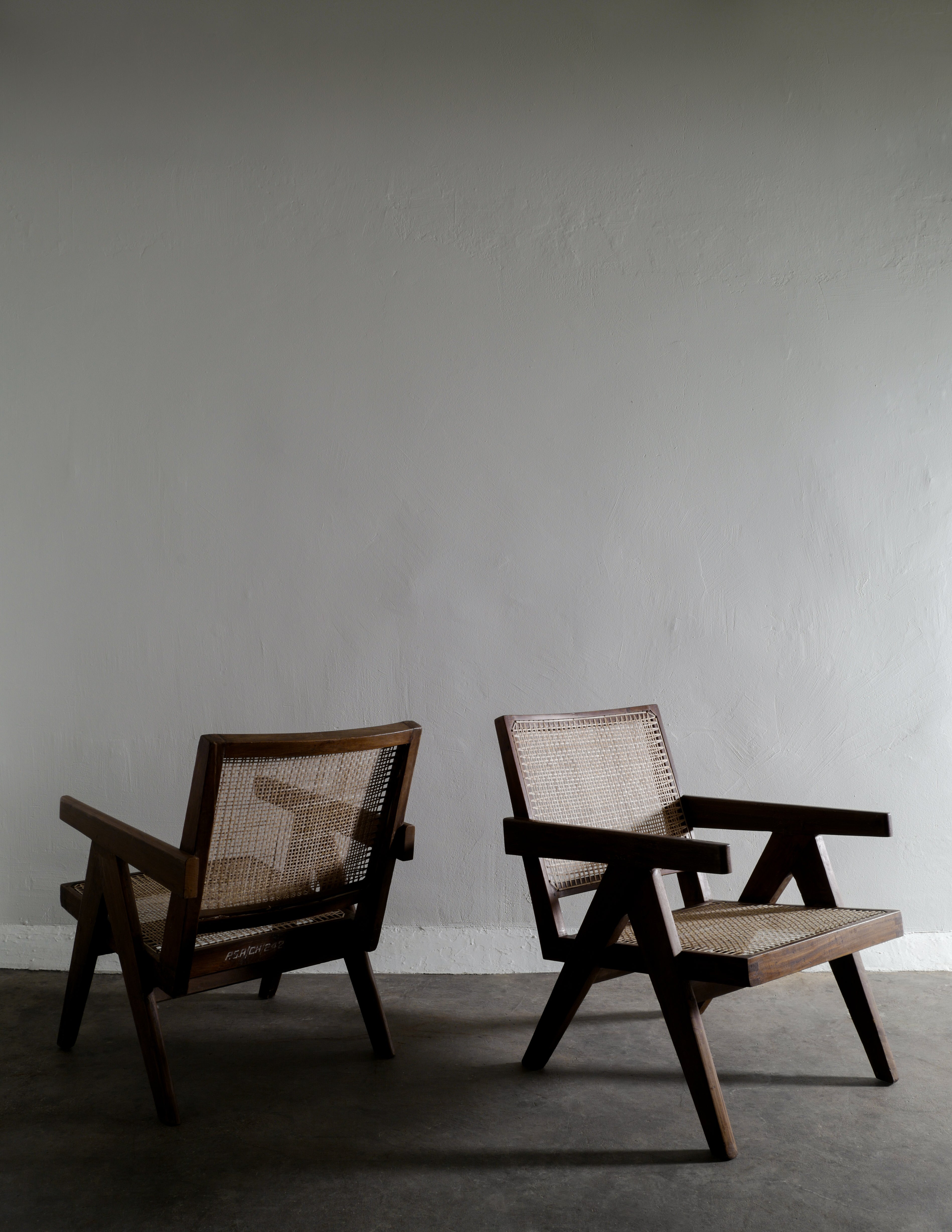 PIERRE JEANNERET EASY CHAIRS, 1950s